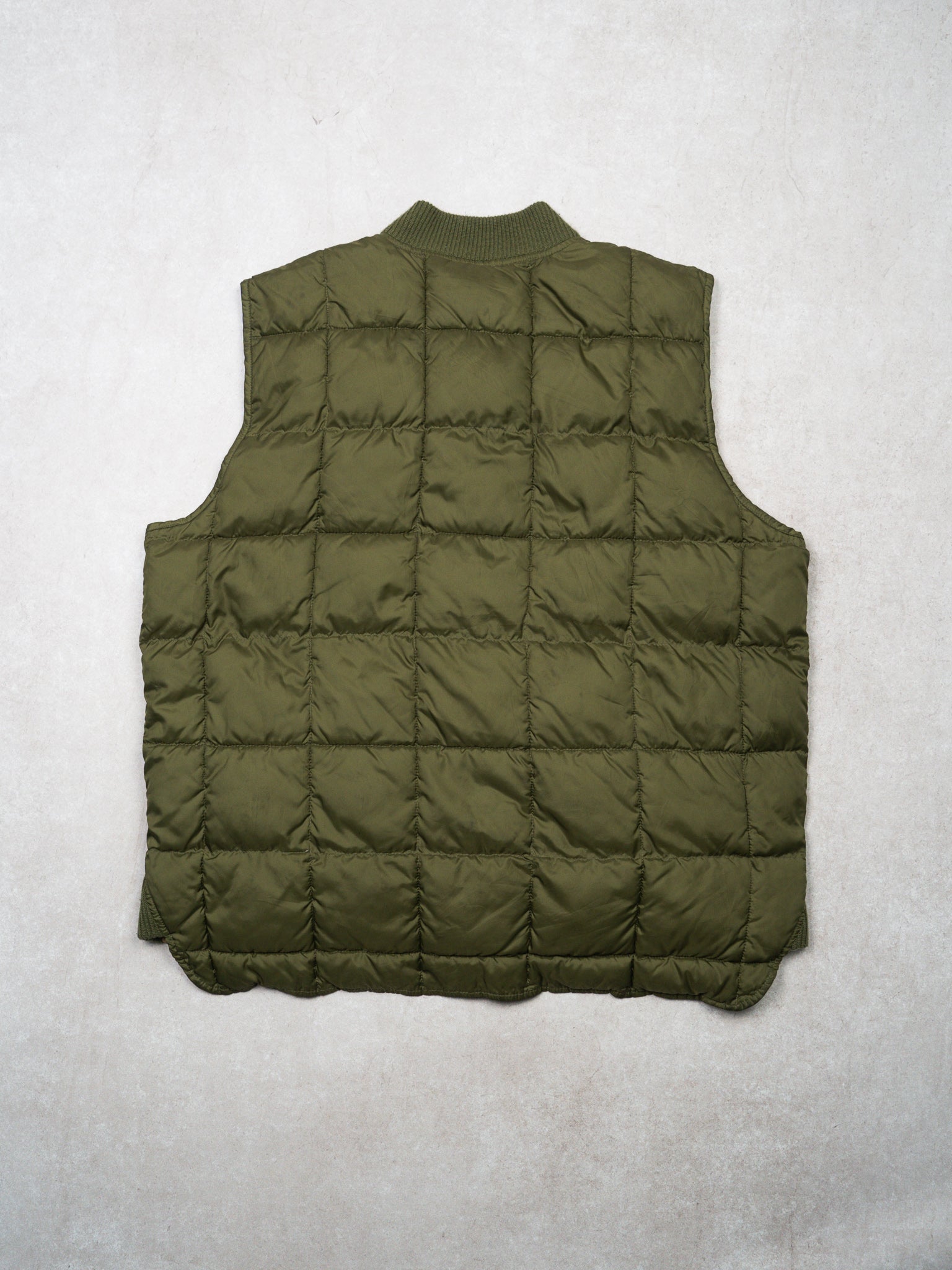 Vintage 80s Green + Beige America Living Puffer Vest (L)
