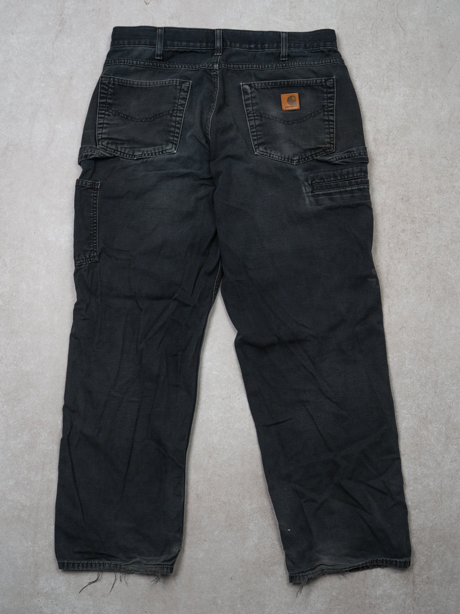Vintage Rugged Washed Black Carhartt Cargo Pants (33 x 30)