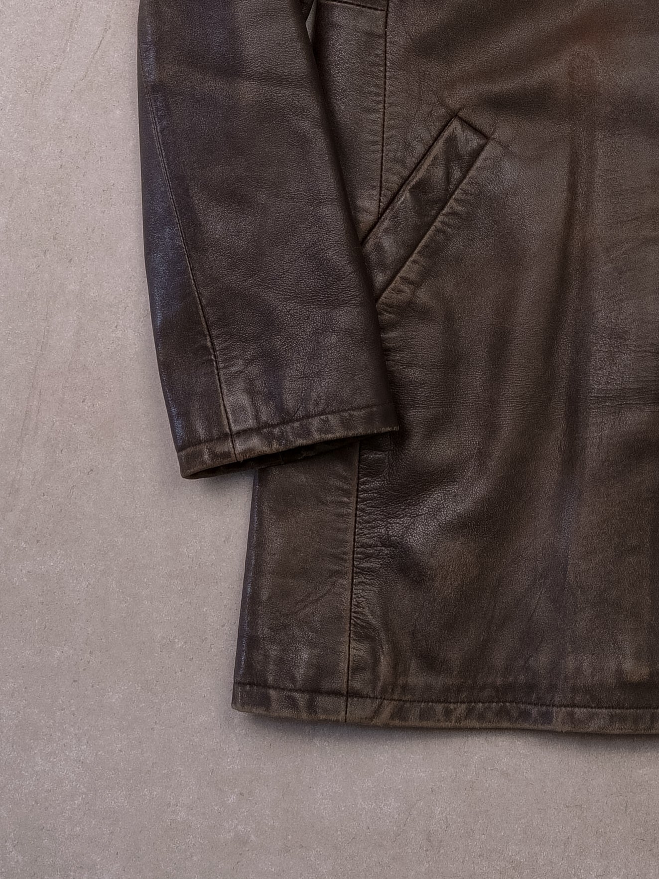 Vintage 90s Brown A-PRO-PEAUX Leather Longcoat (S)