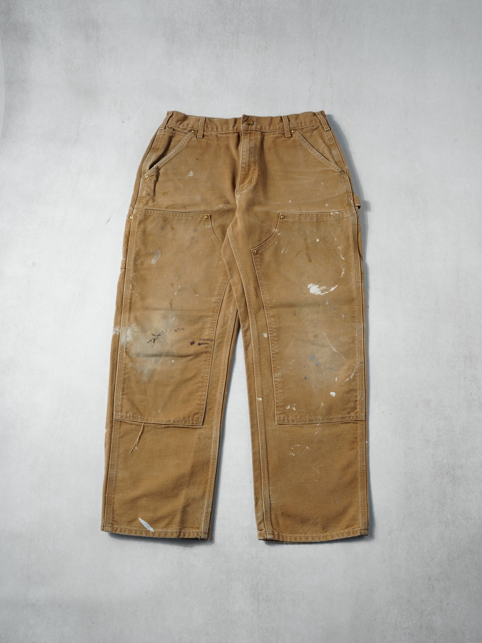 Vintage 90s Khaki Carhartt Double Knee Carpenter Pants (30x29)