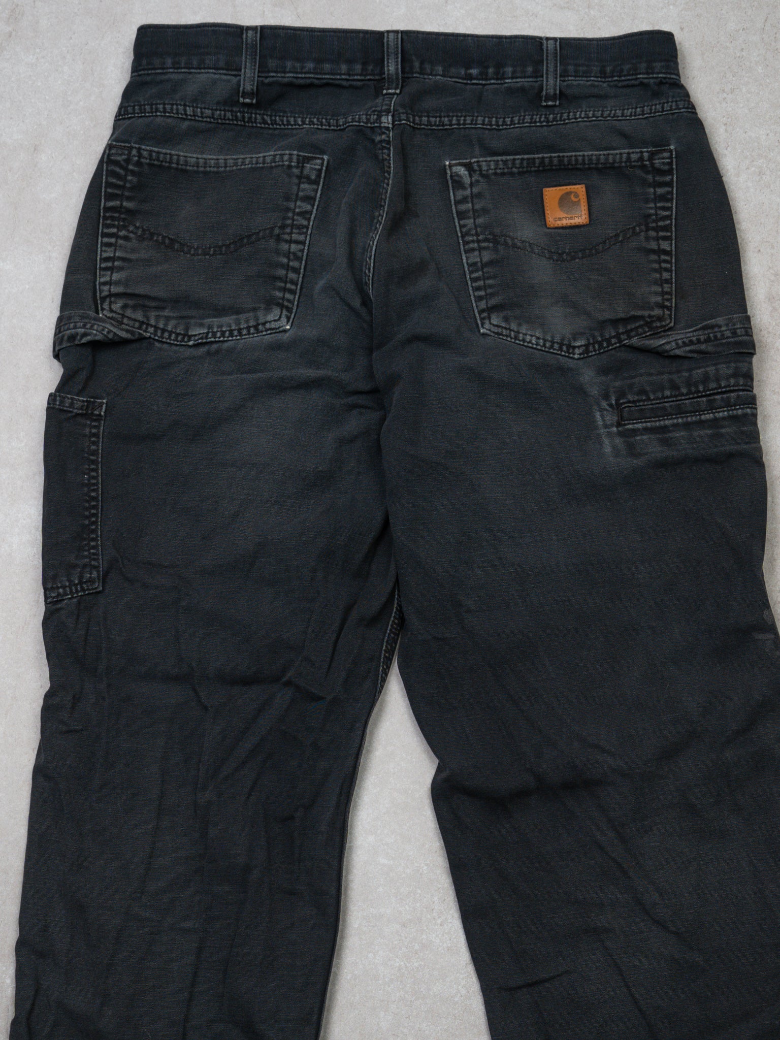 Vintage Rugged Washed Black Carhartt Cargo Pants (33 x 30)