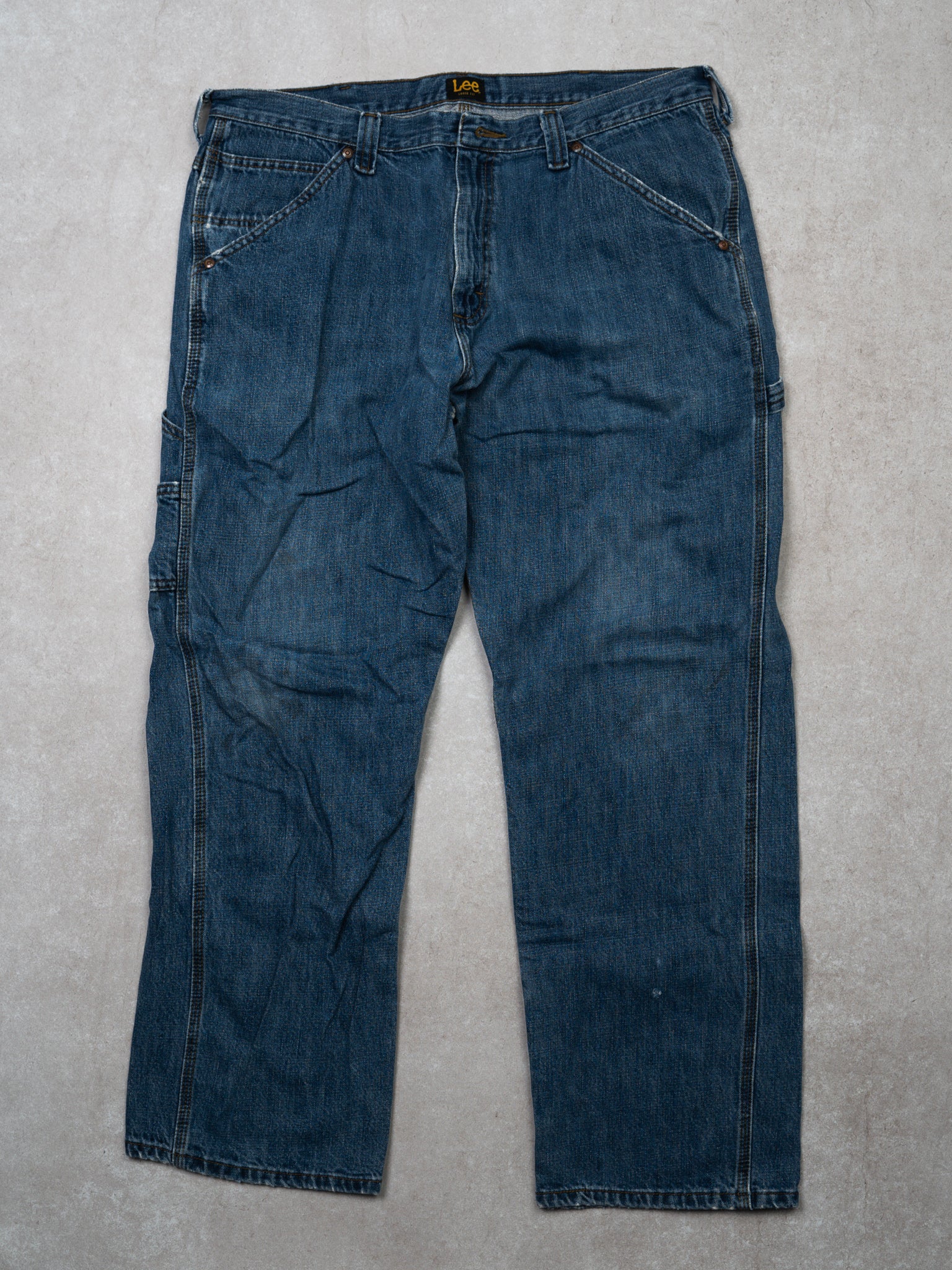 Vintage Blue Lee Denim Loose Fit Cargo Pants (36 x 30)