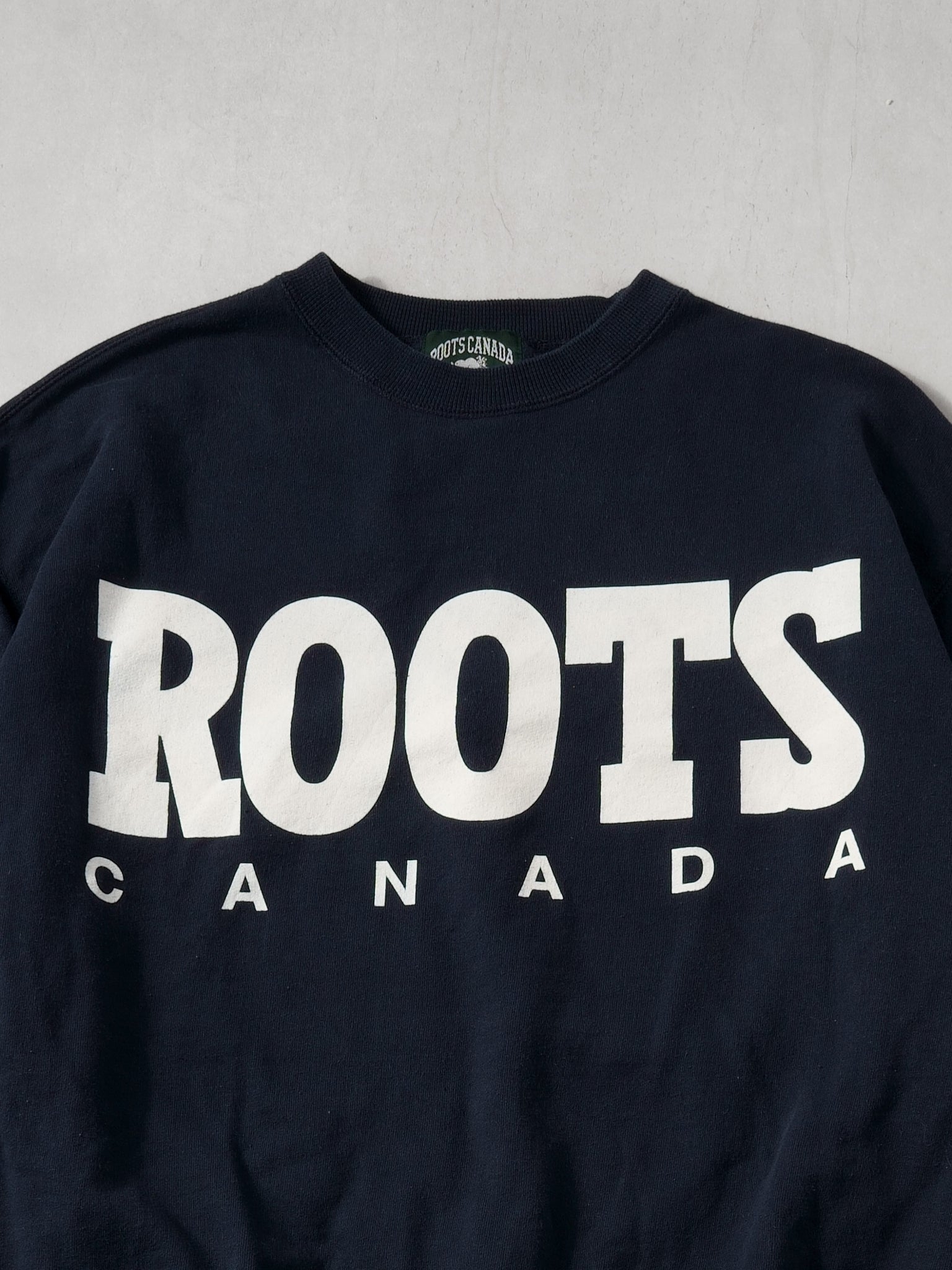 Vintage 90s Navy Blue Roots Canada Crewneck (L)