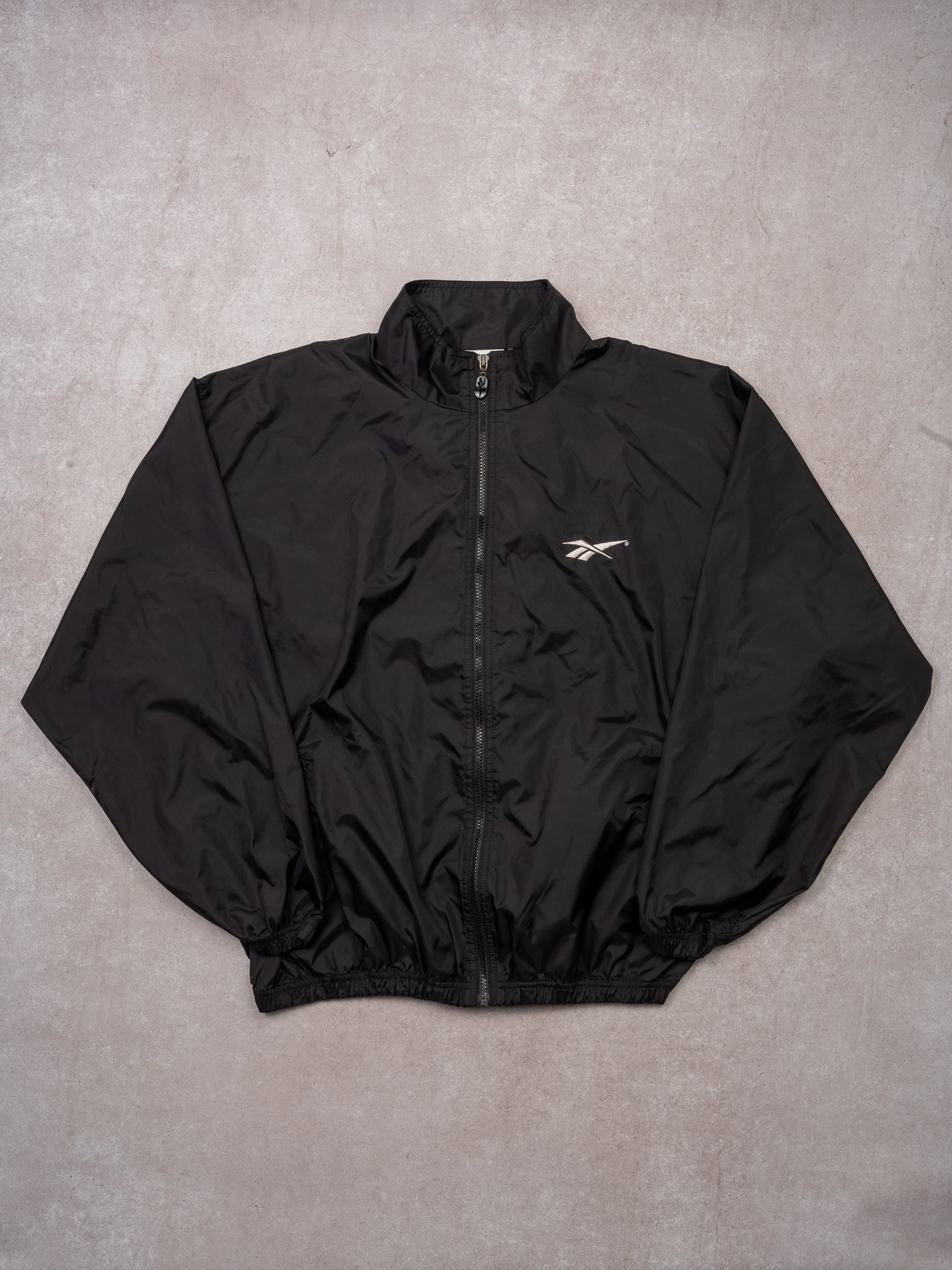 Vintage Black + White Reebok Windbreaker (XL)