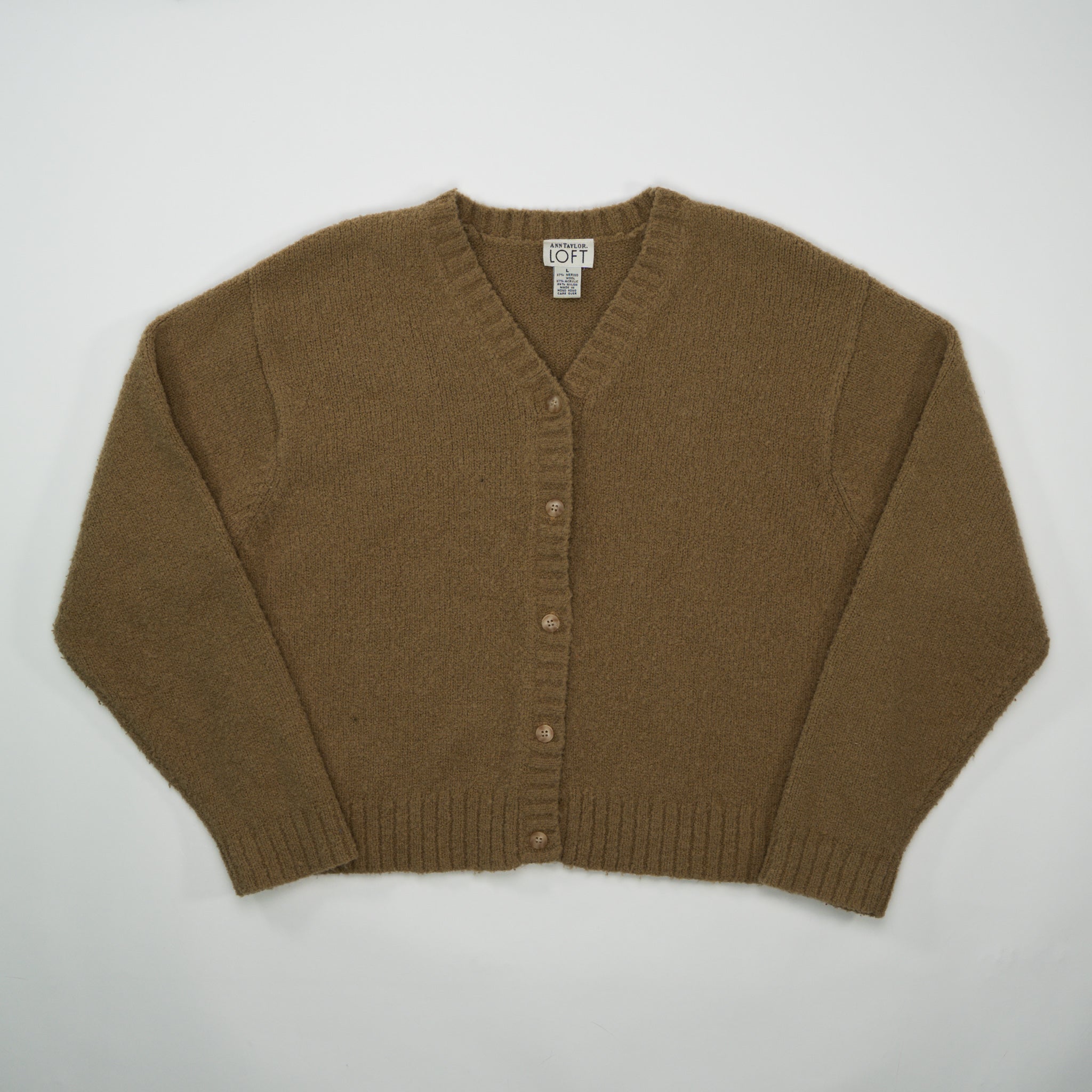 Vintage Beige Cropped Ann Taylor Cropped Cardigan (M)