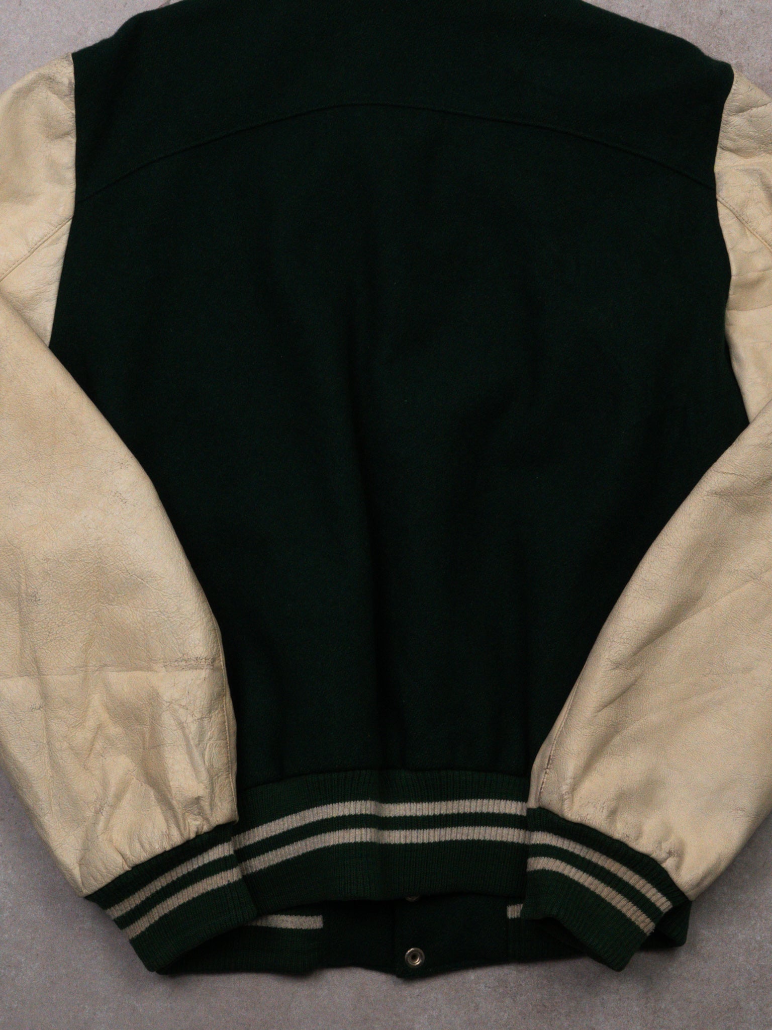 Vintage 80s Green + Cream 'Canada' Letterman Jacket (M/L)