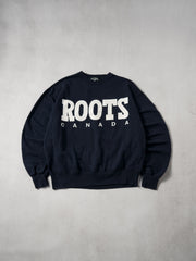 Vintage 90s Navy Blue Roots Canada Crewneck (L)