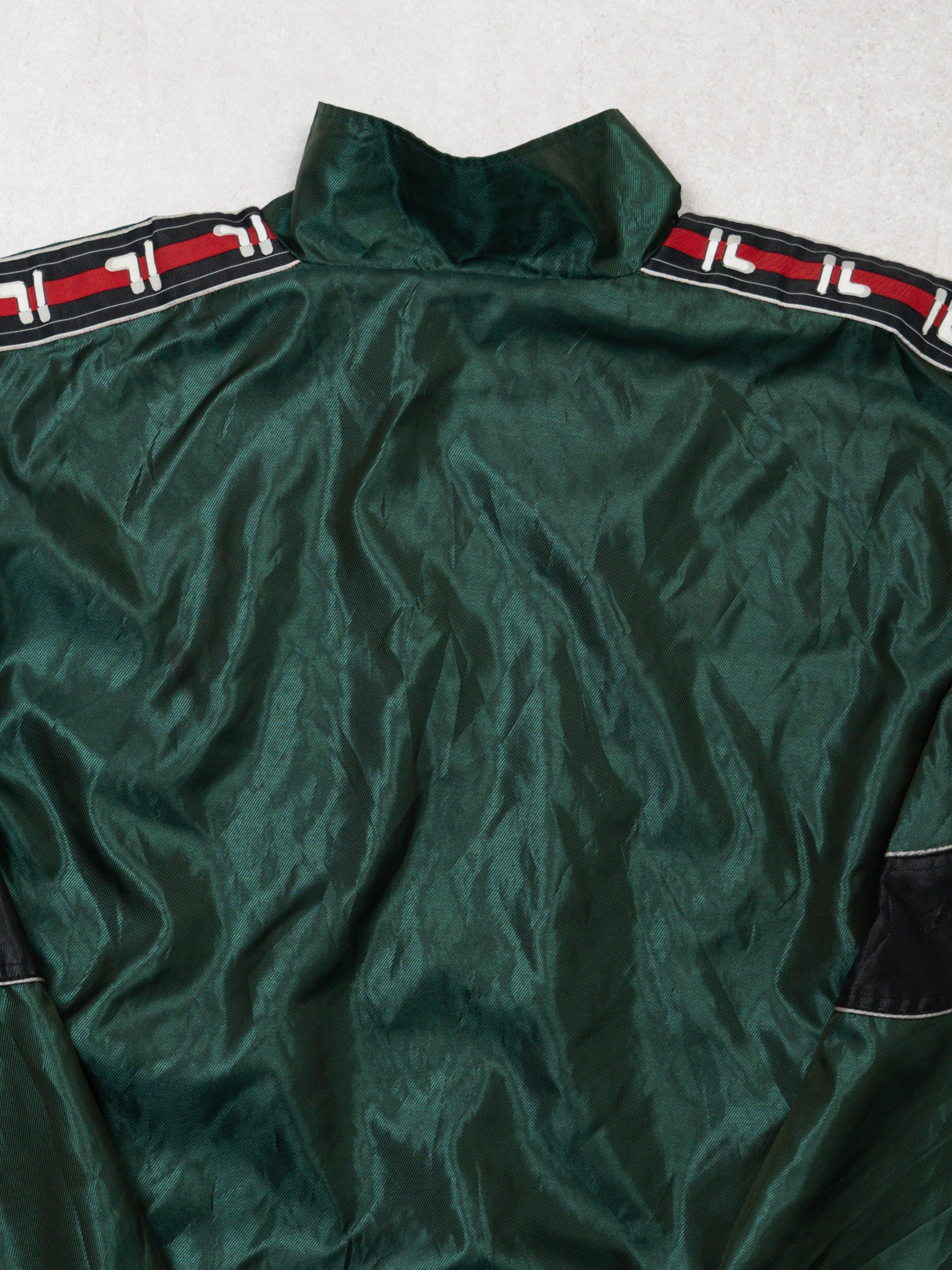 Vintage 90s Green + Black + Red Fila Reflective Windbreaker (XL/XXL)