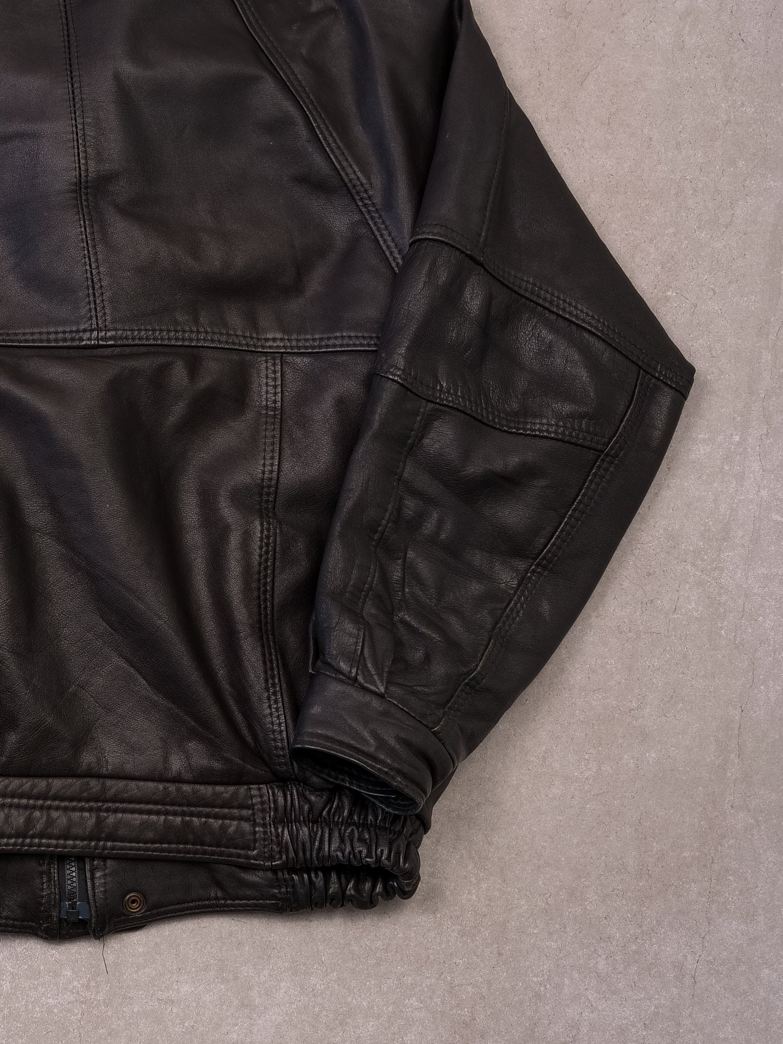 Vintage 90s Black Elazar Leather Bomber Jacket (M/L)