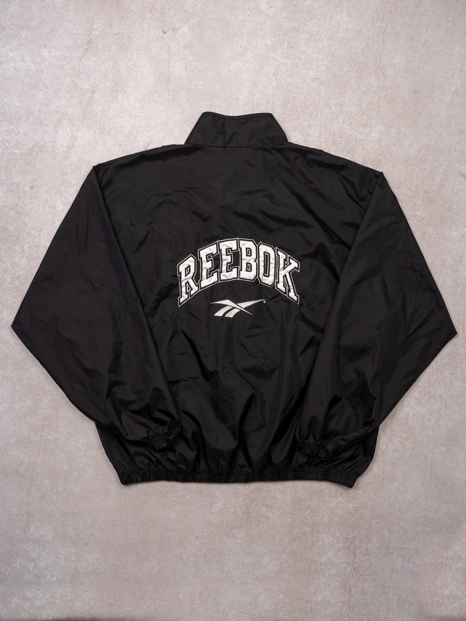 Vintage Black + White Reebok Windbreaker (XL)