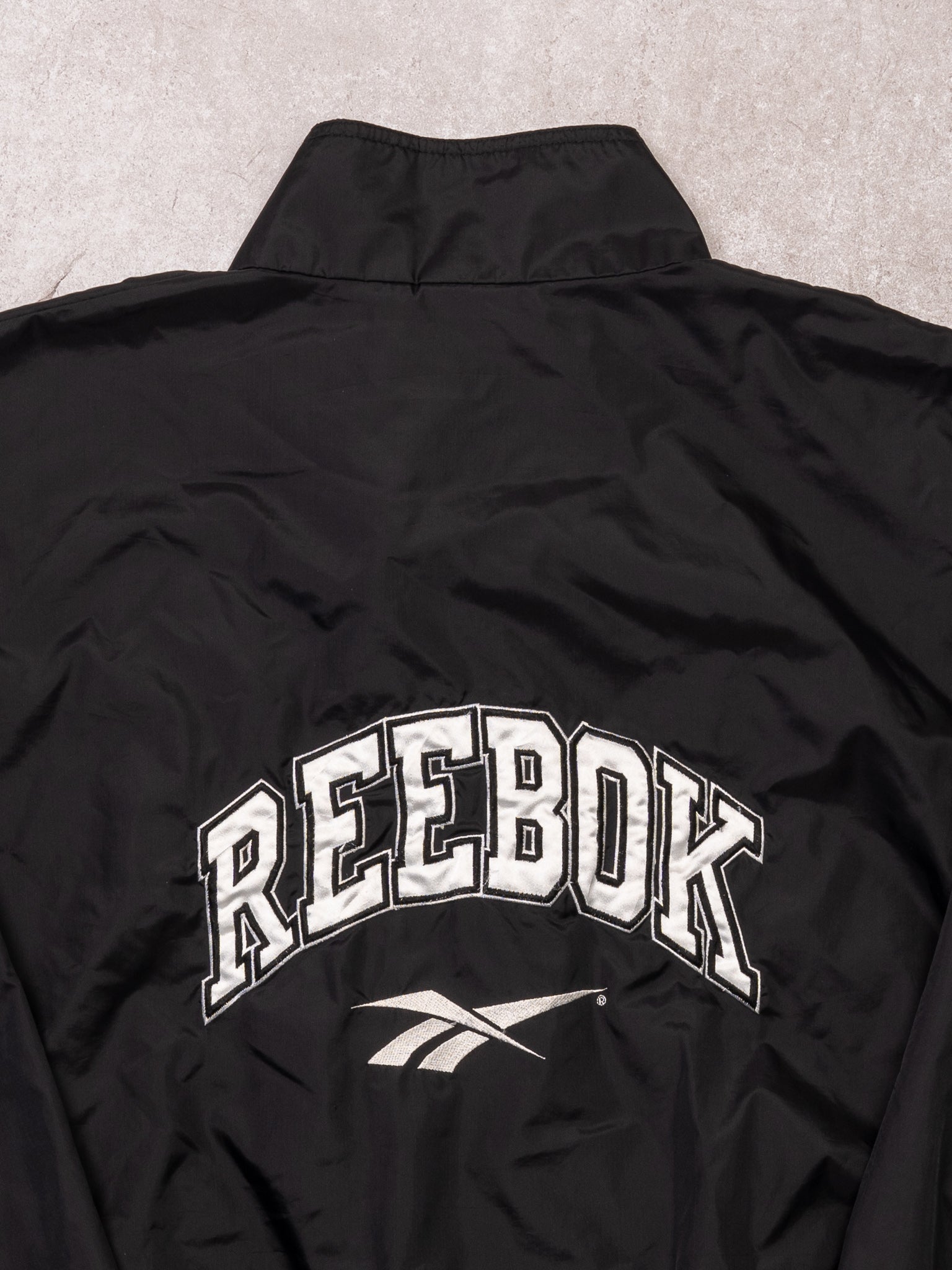 Vintage Black + White Reebok Windbreaker (XL)