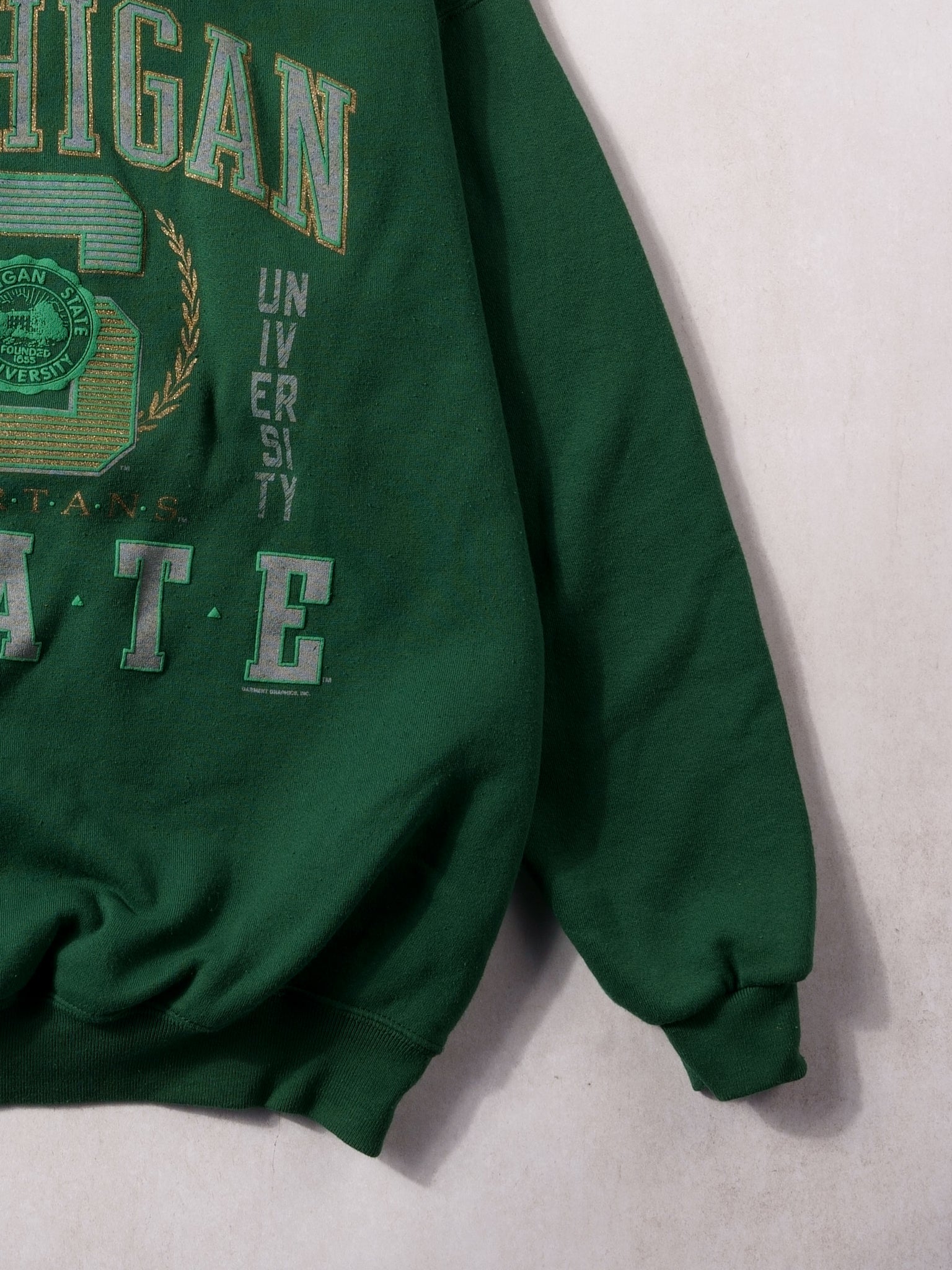 Vintage 90s Pine Green Michigan State Spartans Crewneck (L)