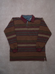 Vintage 90s Multicolored Striped Woolrich 1/4 Button Rugby Shirt (XL)