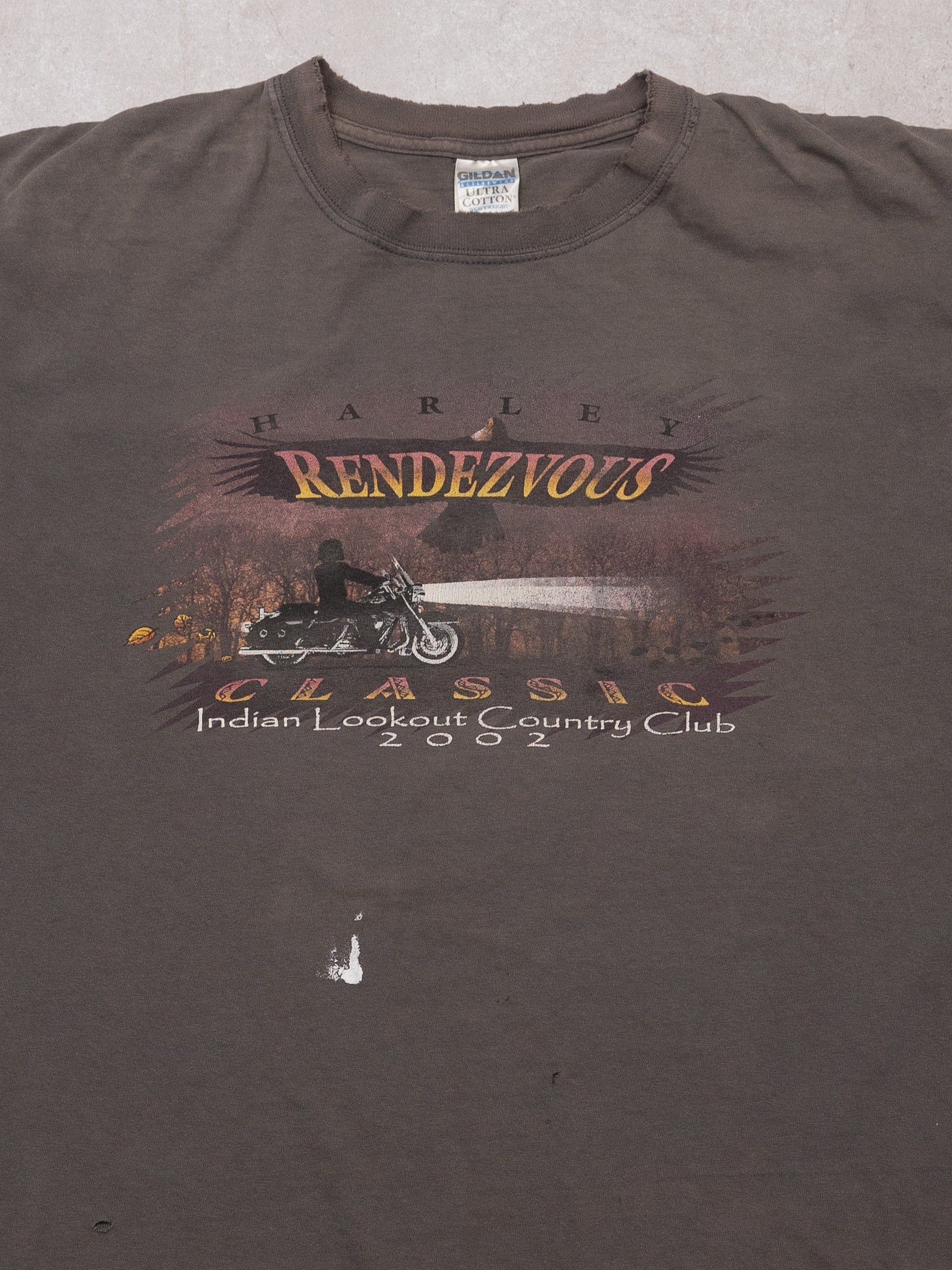 Vintage '02 Rugged Grey Harley Classic Rendezvous Tee (L)