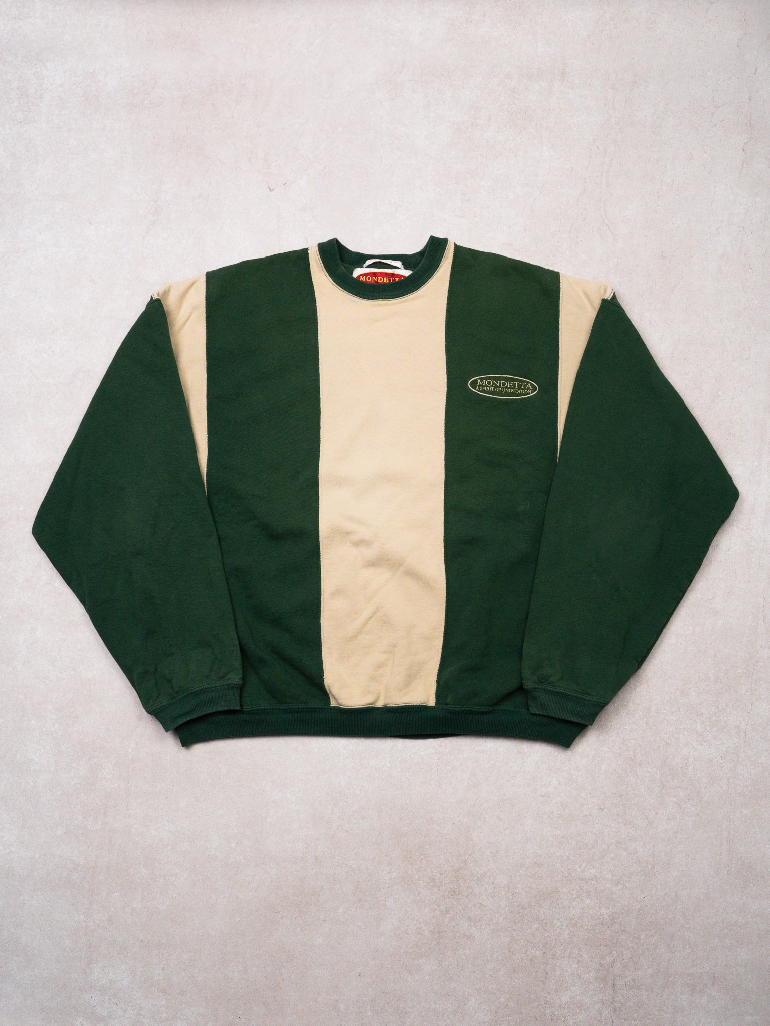 Vintage 90s Green + Beige Mondetta Golf Crewneck (XL)