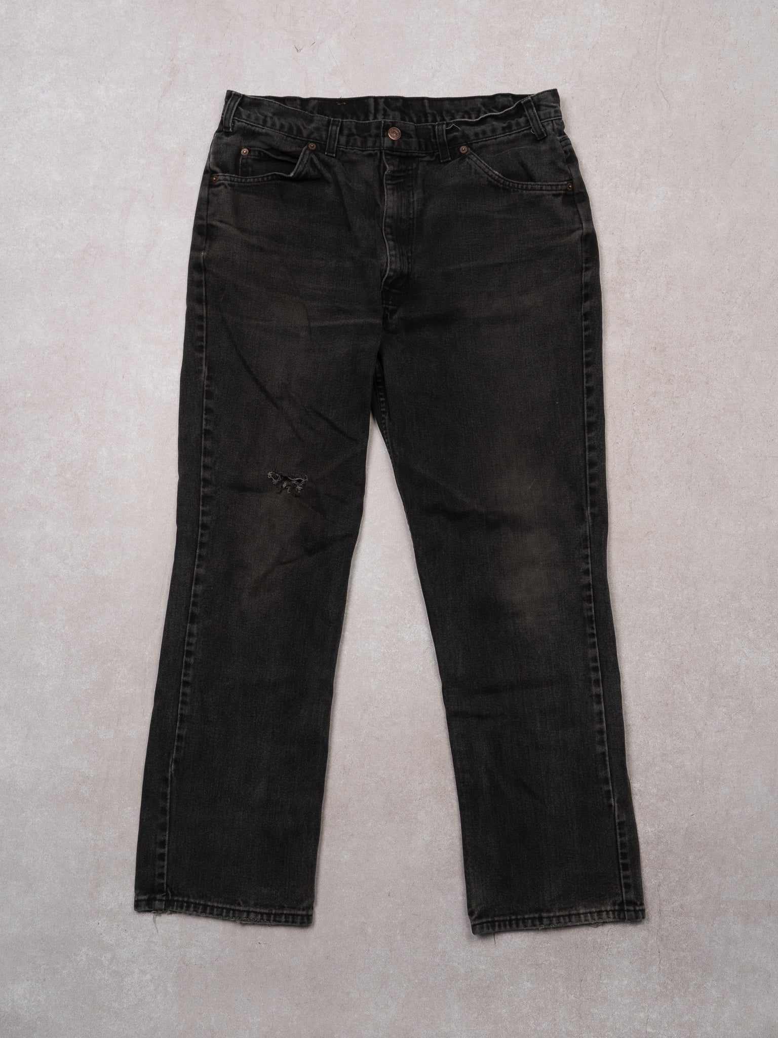 Vintage 1970s Black Levi Jeans w/ Rips (36 x 30)