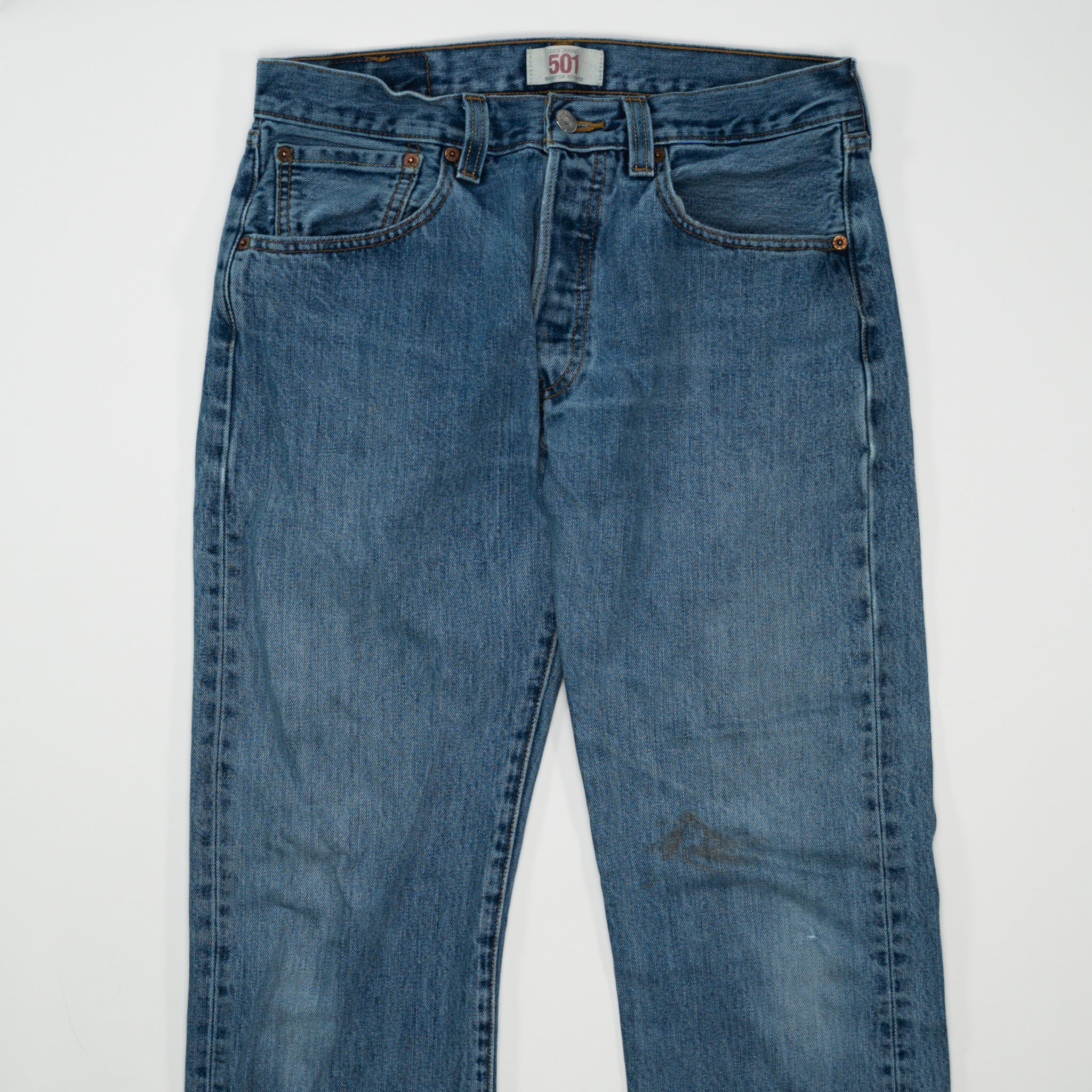 Vintage Blue Levi 501 Straight Leg Jeans (32 x 31)