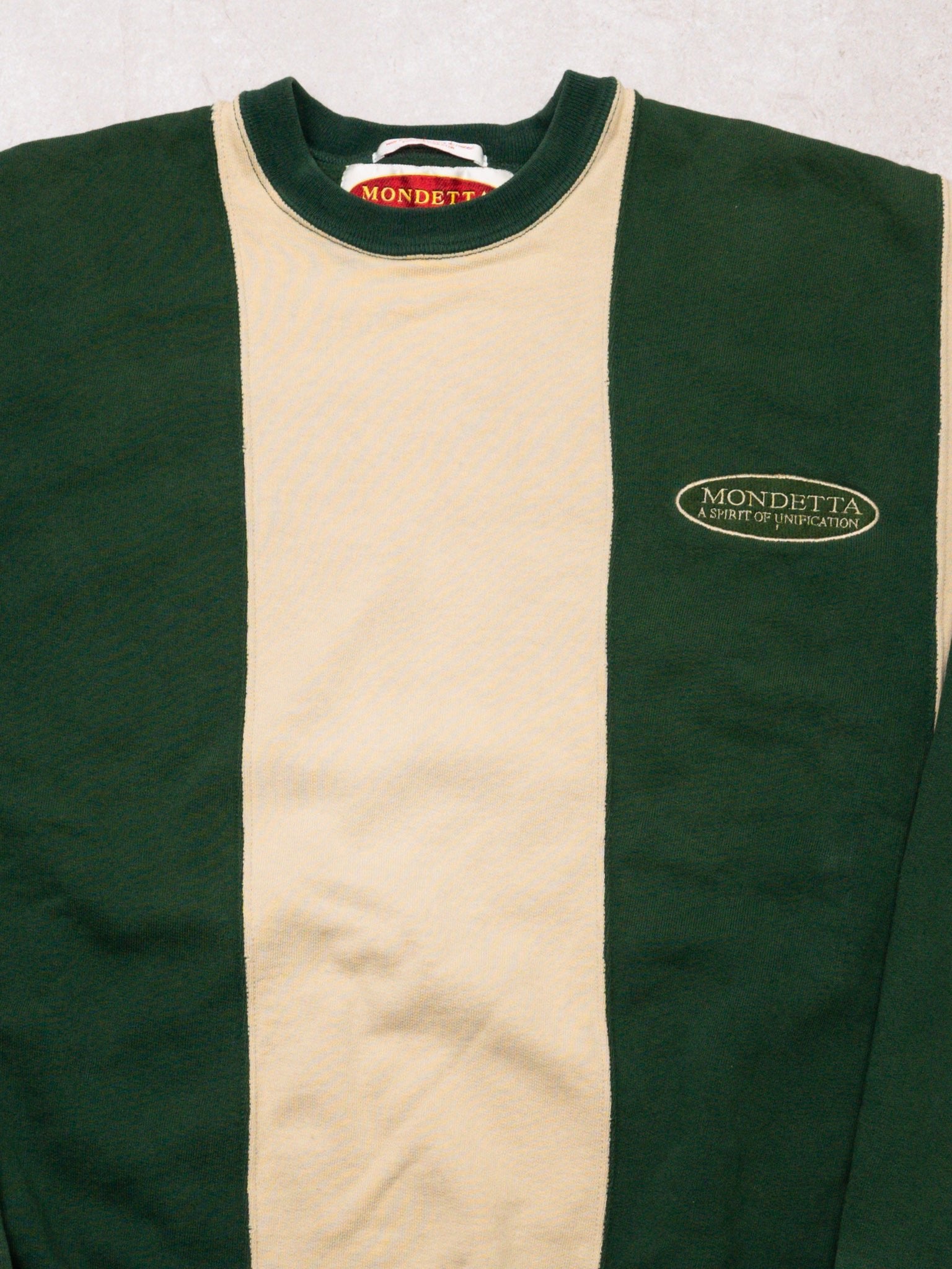 Vintage 90s Green + Beige Mondetta Golf Crewneck (XL)