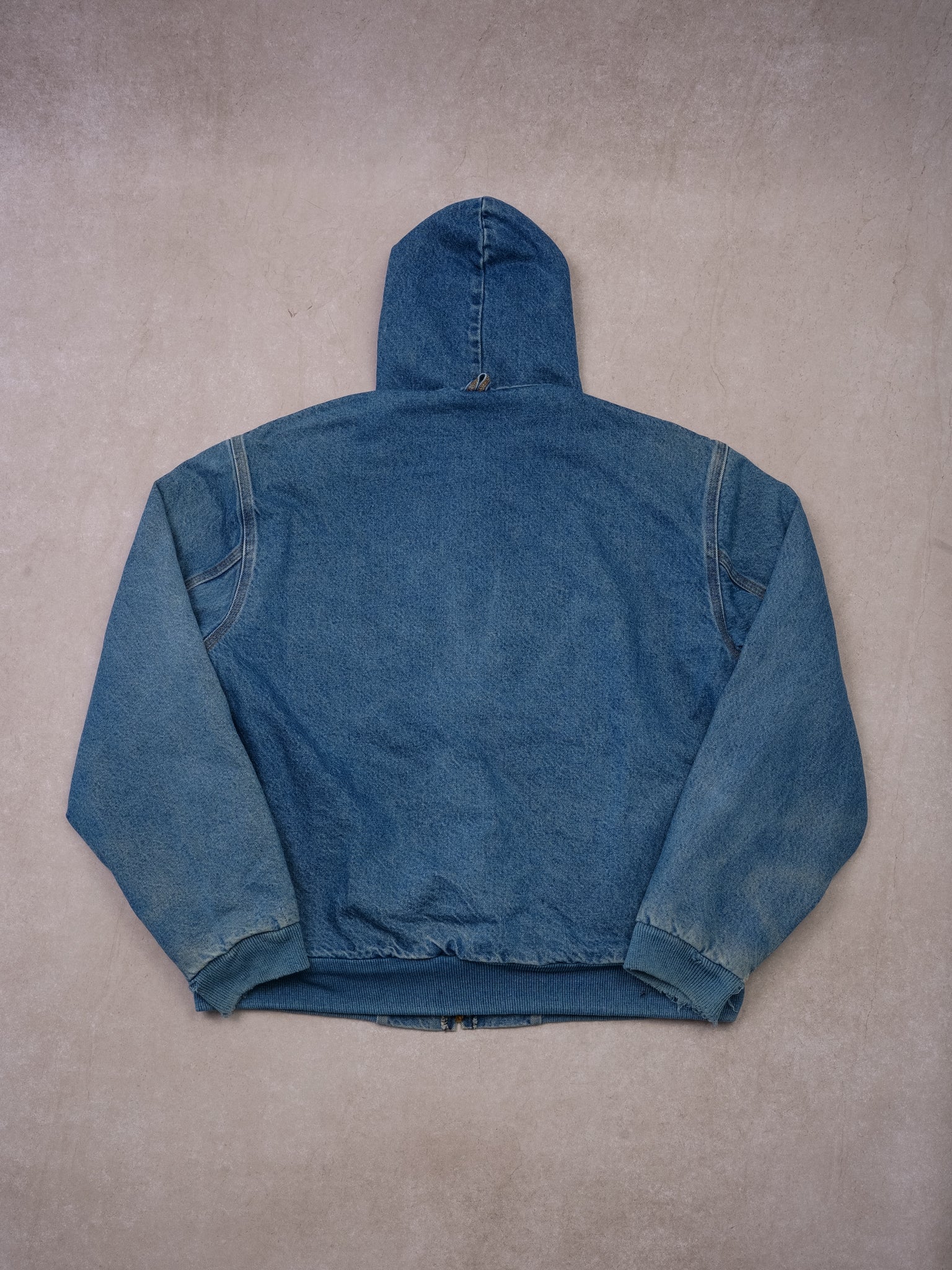 Vintage 90s Light Washed Denim Carhartt Hooded Jacket (M/L)