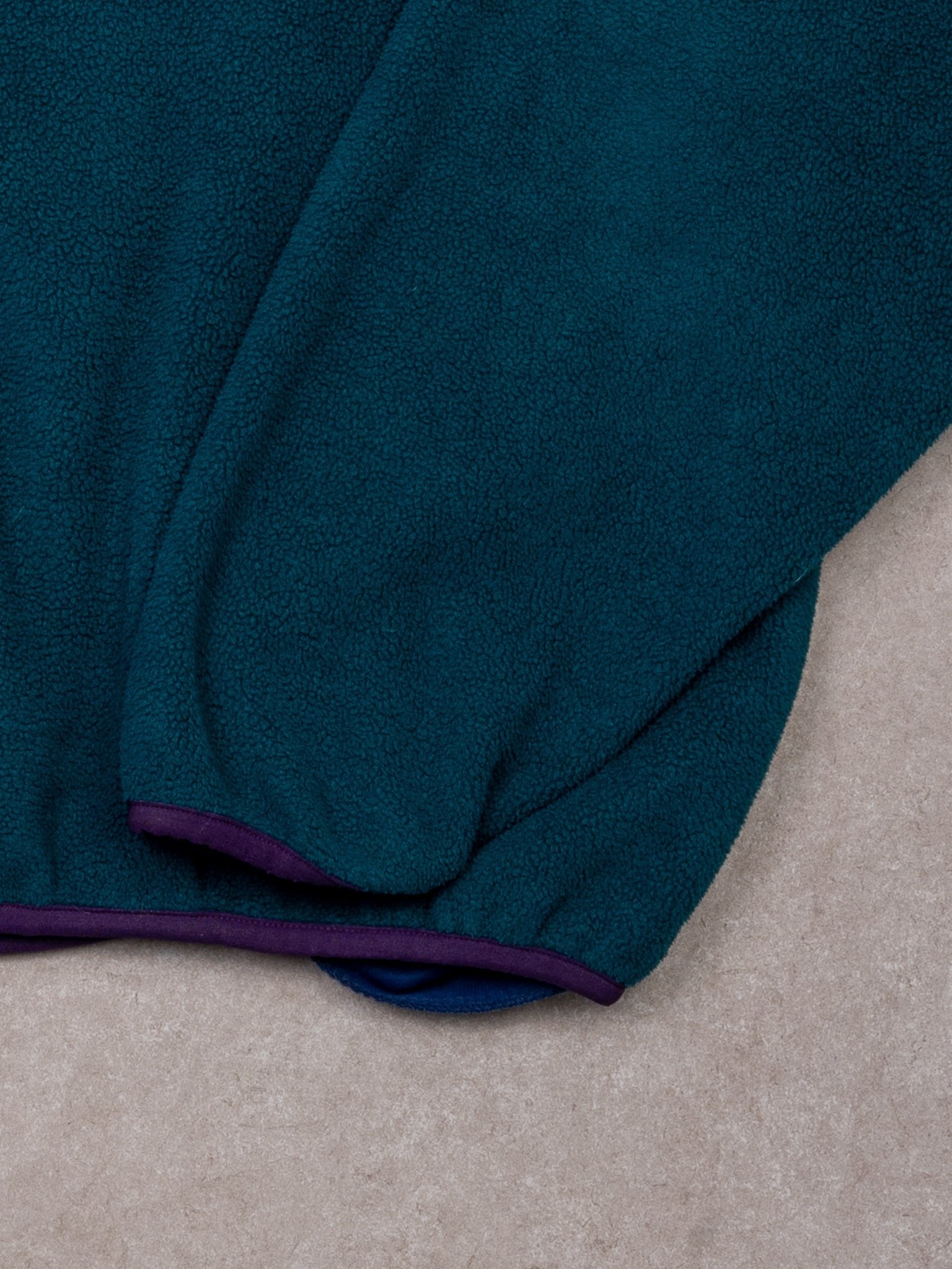 Vintage 90s Turquoise + Purple LL Bean Fleece 1/4 Button Sweater