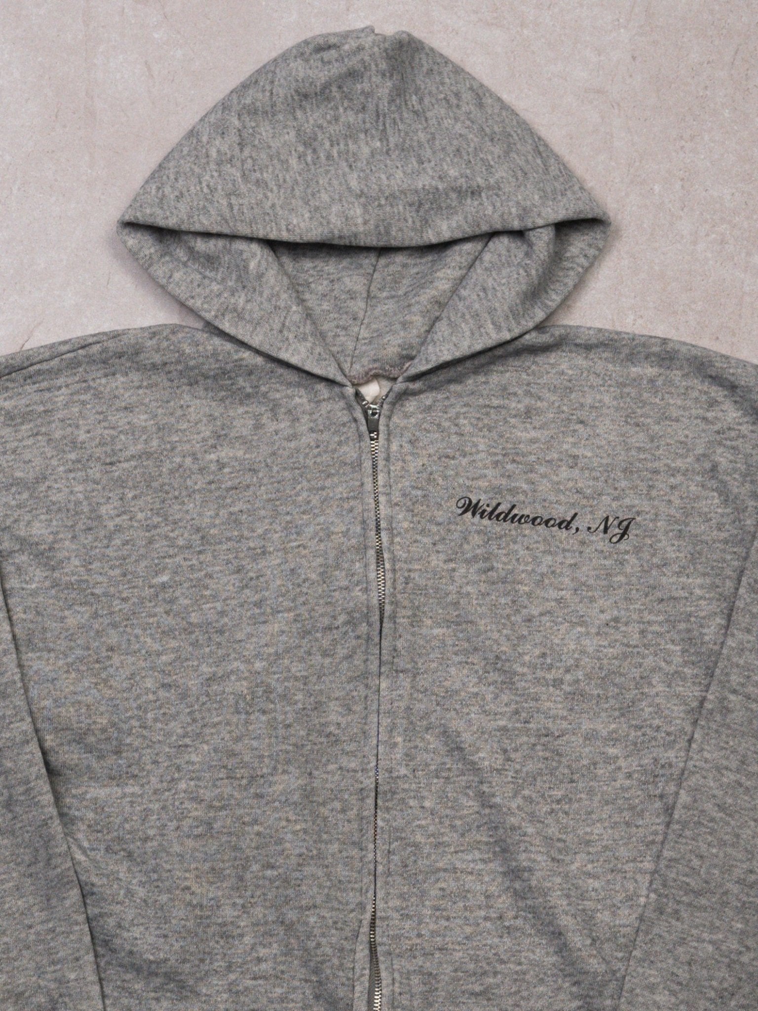 Vintage 80s Grey Wildwood, NJ Hoodie (M)