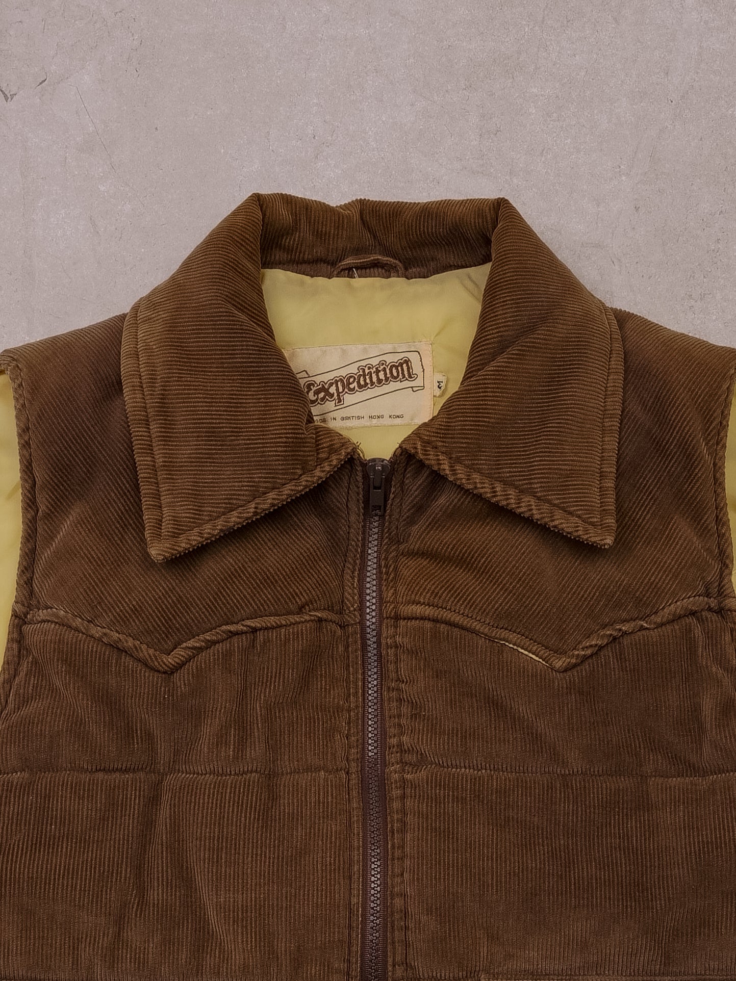 Vintage 80s Expedition Brown Puff Corduroy Vest (M)