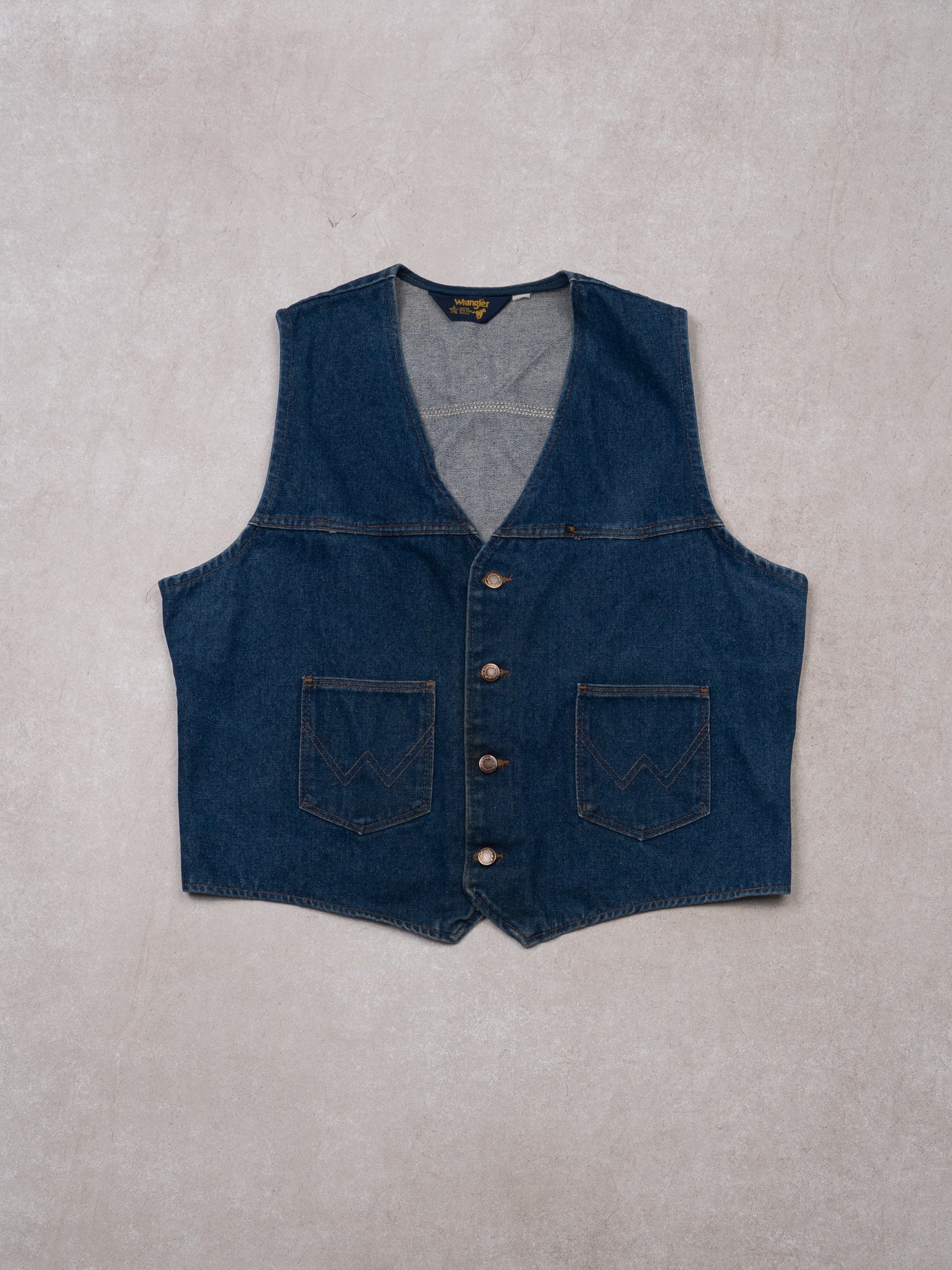 Vintage Blue 1970s Wrangler Denim Vest (M/L)
