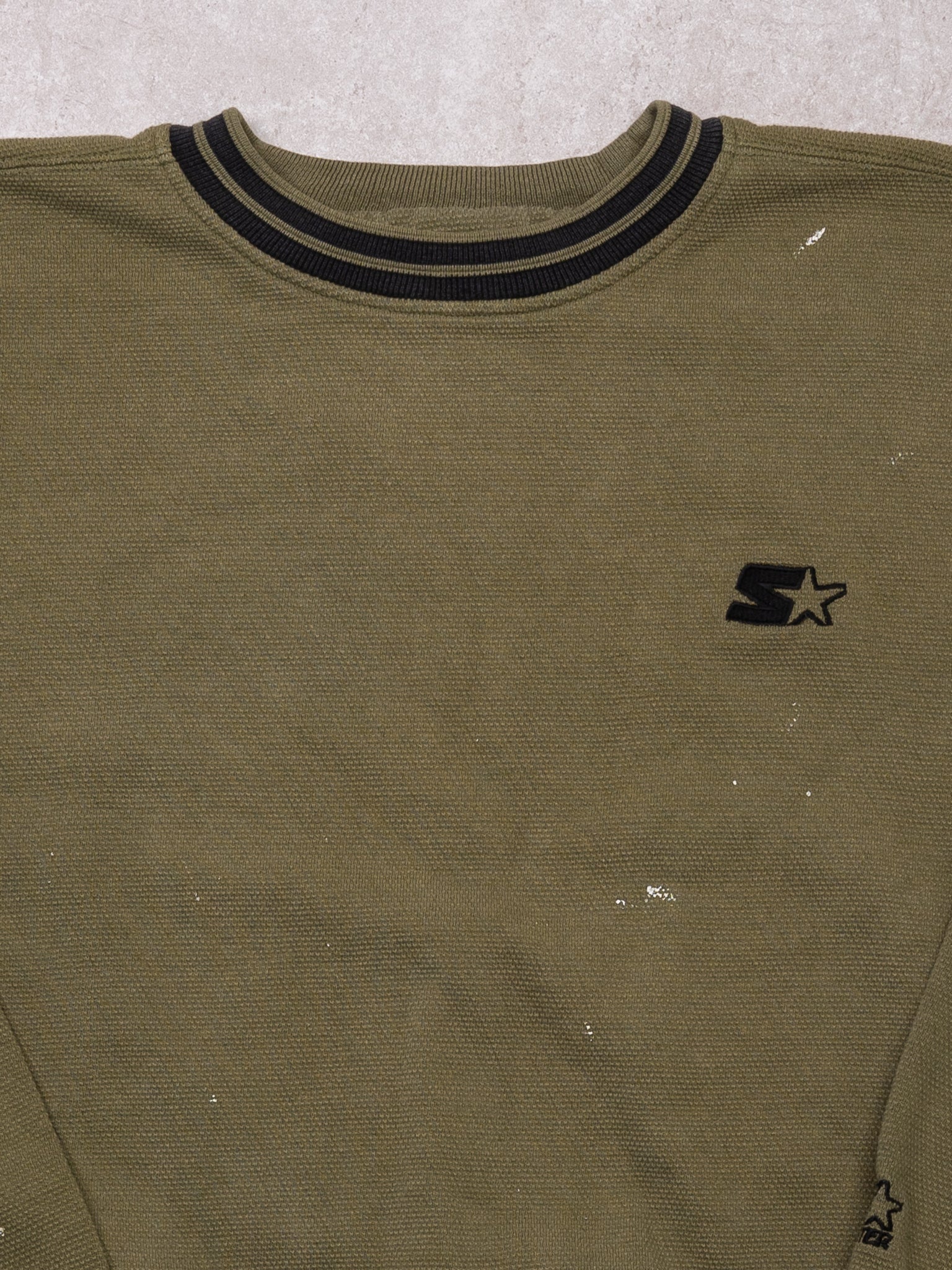 Vintage Moss Green + Black Starter Crewneck ((L)