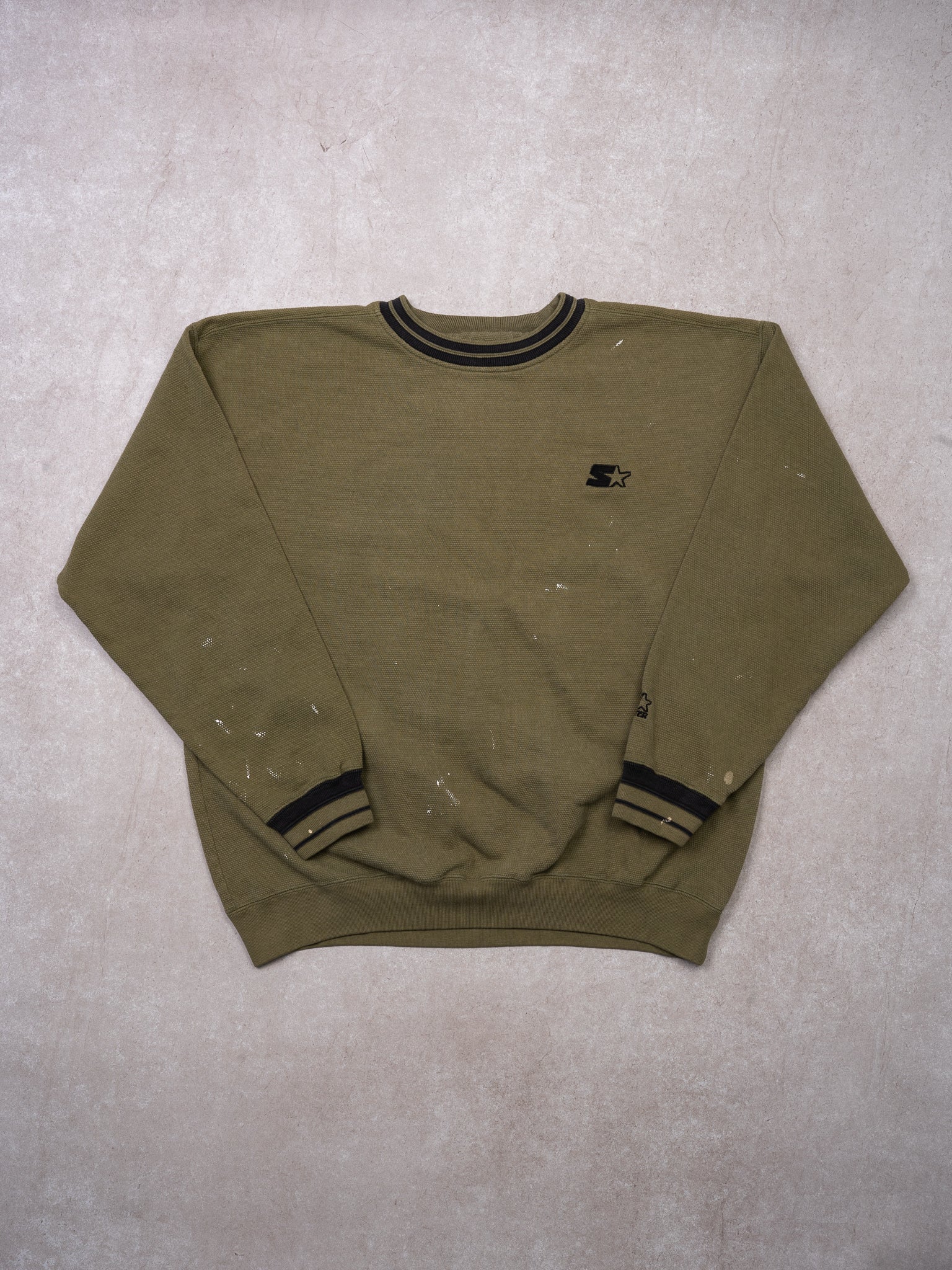 Vintage Moss Green + Black Starter Crewneck ((L)