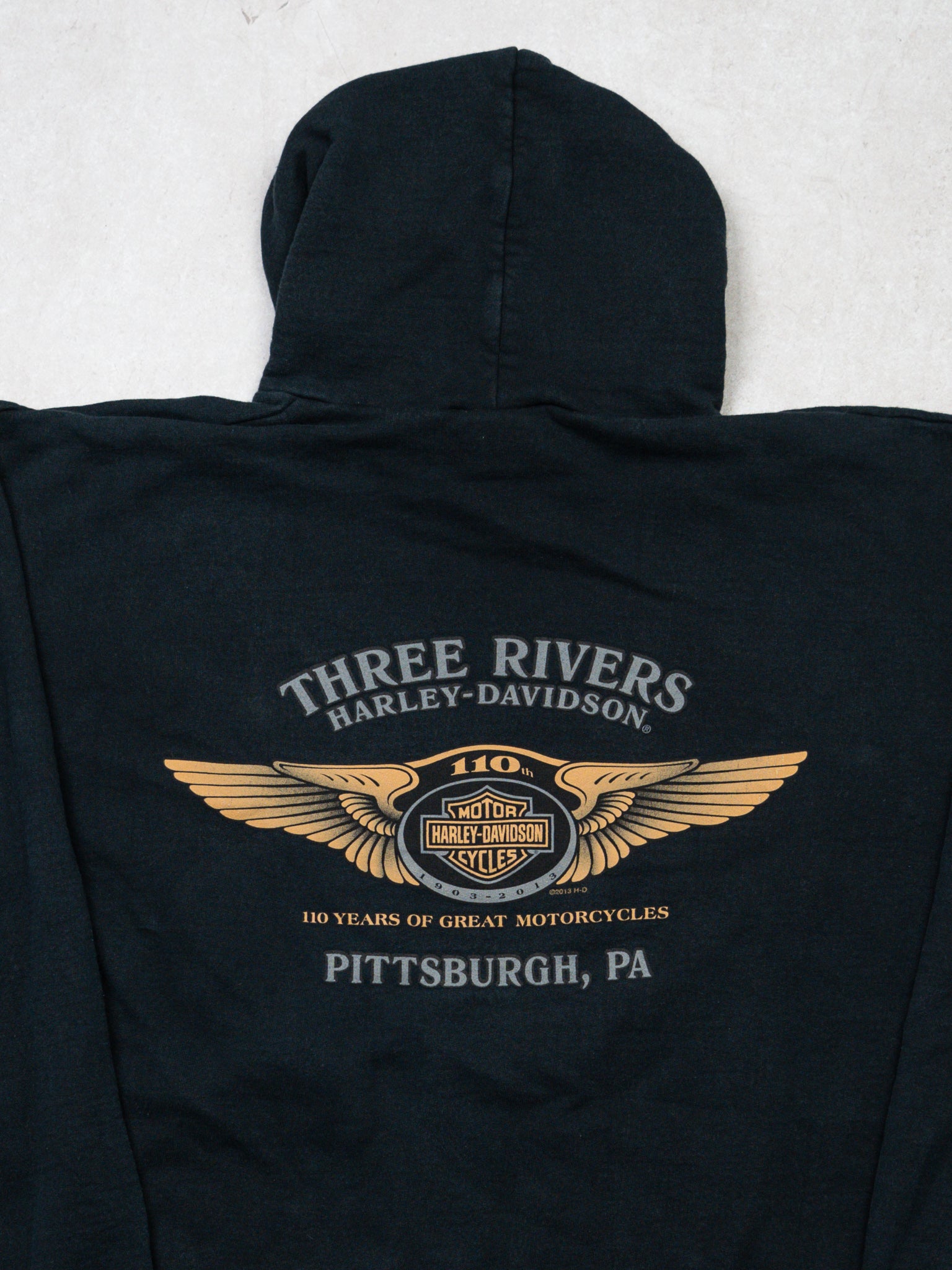 2013 Black Harley Davdison 110 Years PA Hoodie (XL)