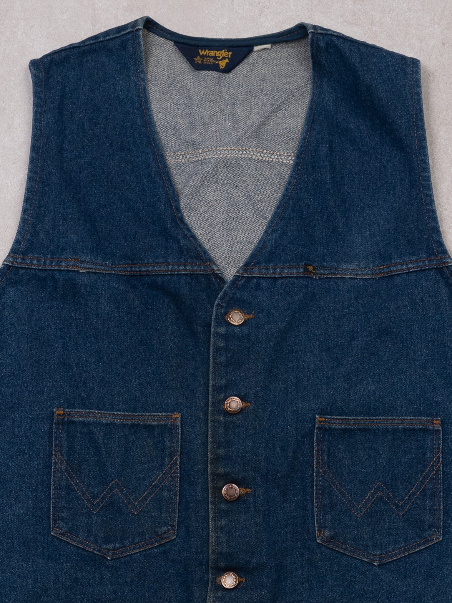 Vintage Blue 1970s Wrangler Denim Vest (M/L)