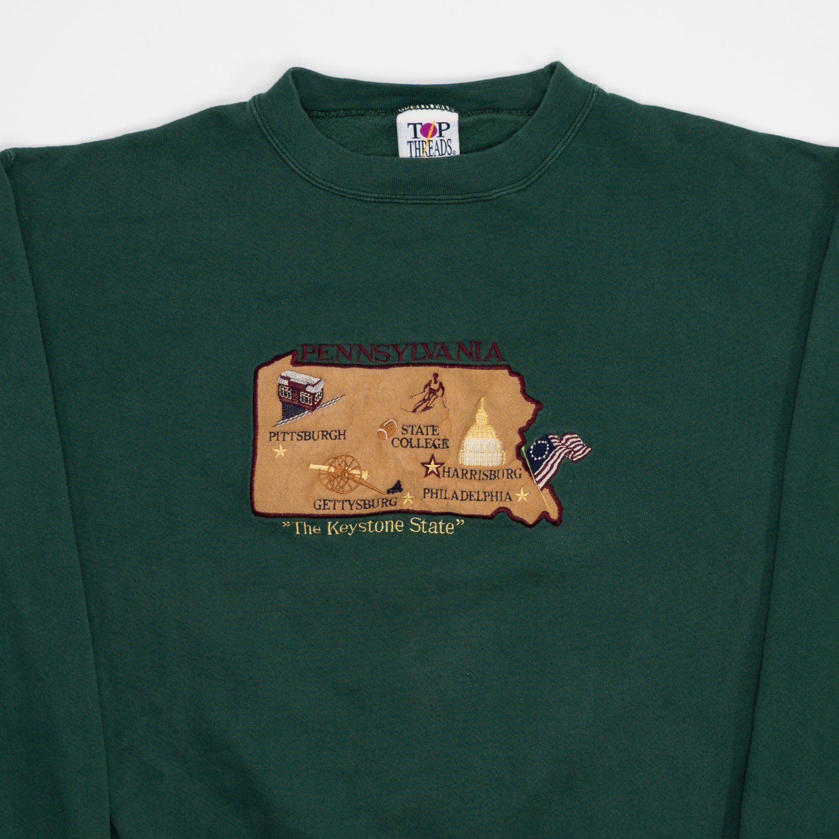 Vintage Green Pennslyvania Keystone State Crewneck (L)