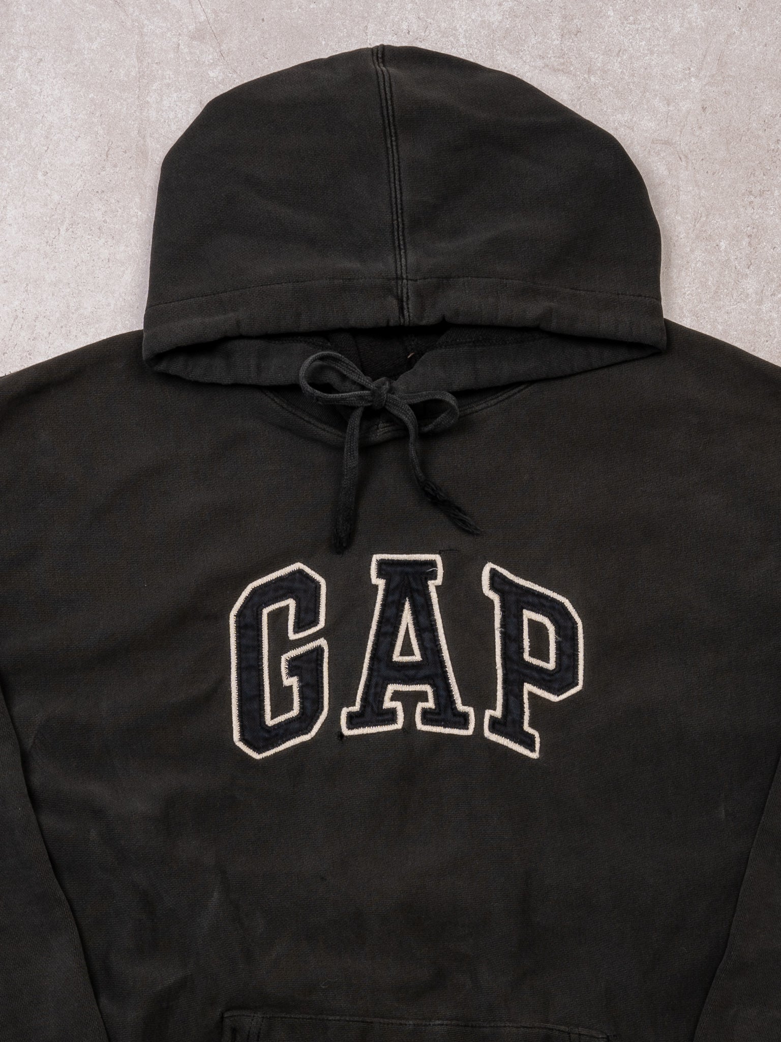 Vintage 90s Rugged Black Gap Hoodie (XL)