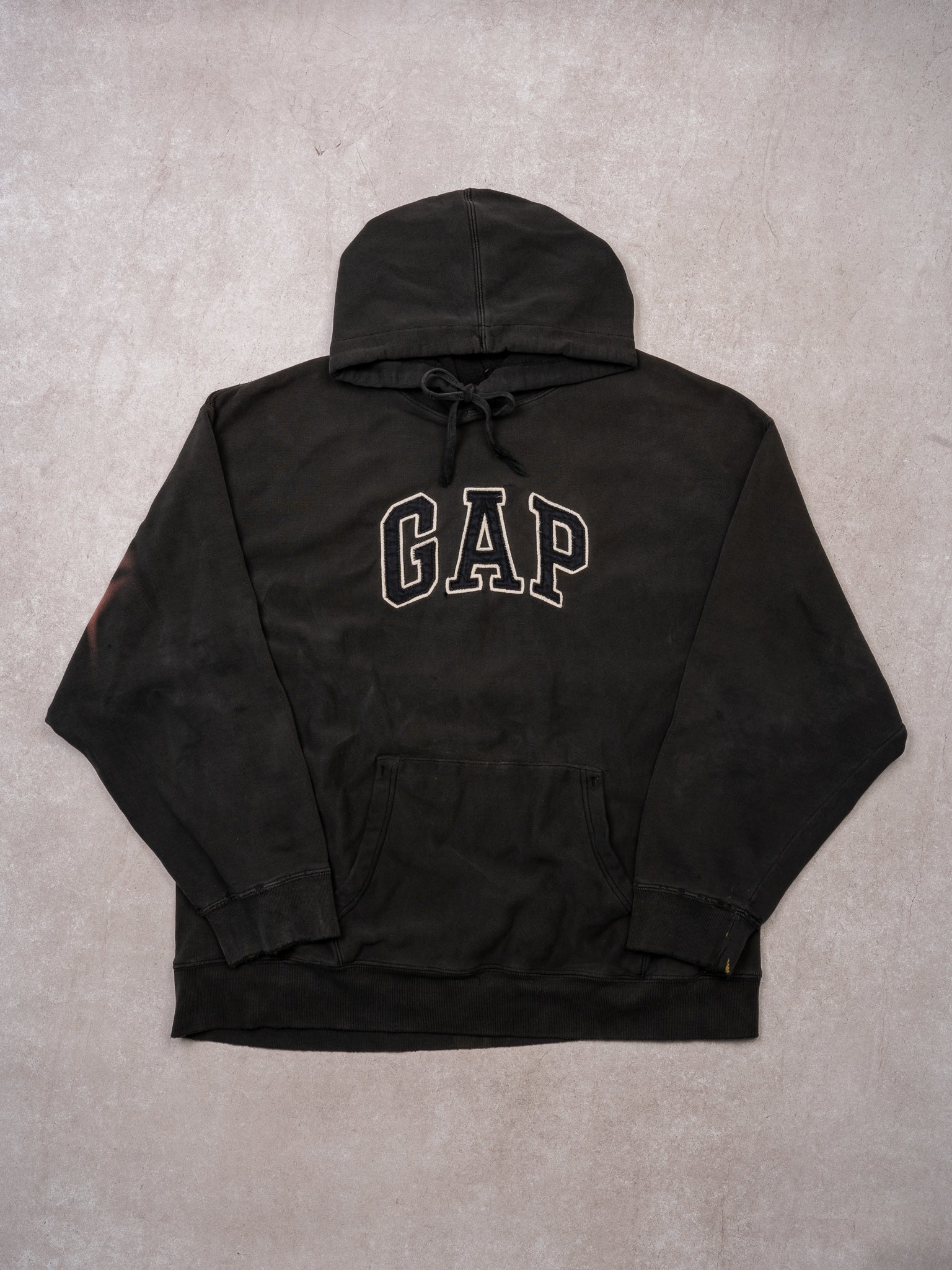 Vintage 90s Rugged Black Gap Hoodie (XL)