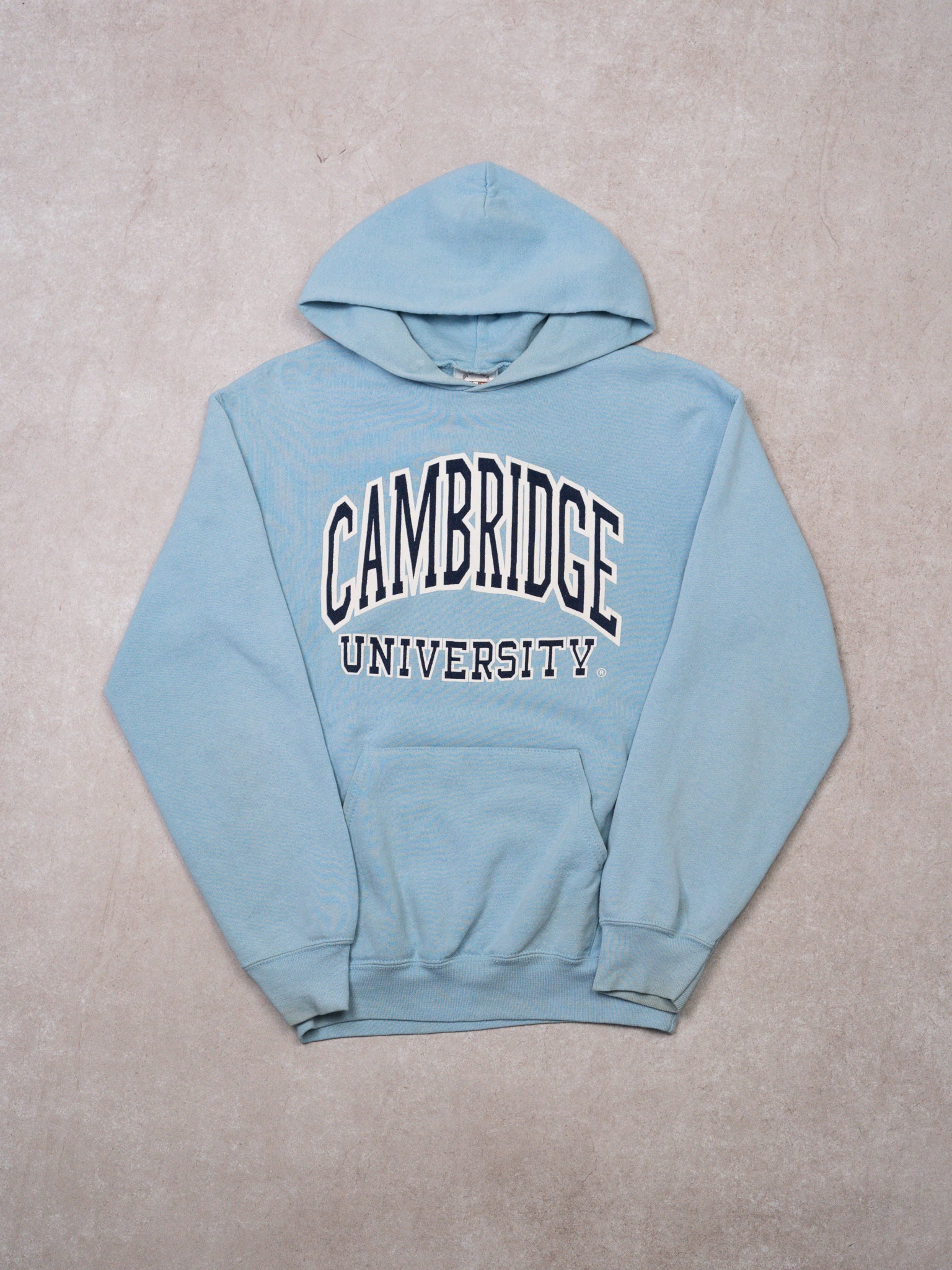 Vintage 80s Baby Blue Cambridge University Hoodie (S)