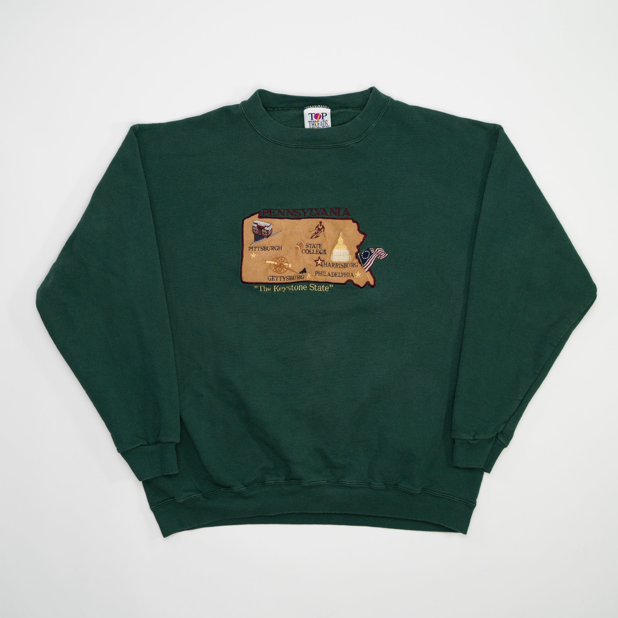 Vintage Green Pennslyvania Keystone State Crewneck (L)