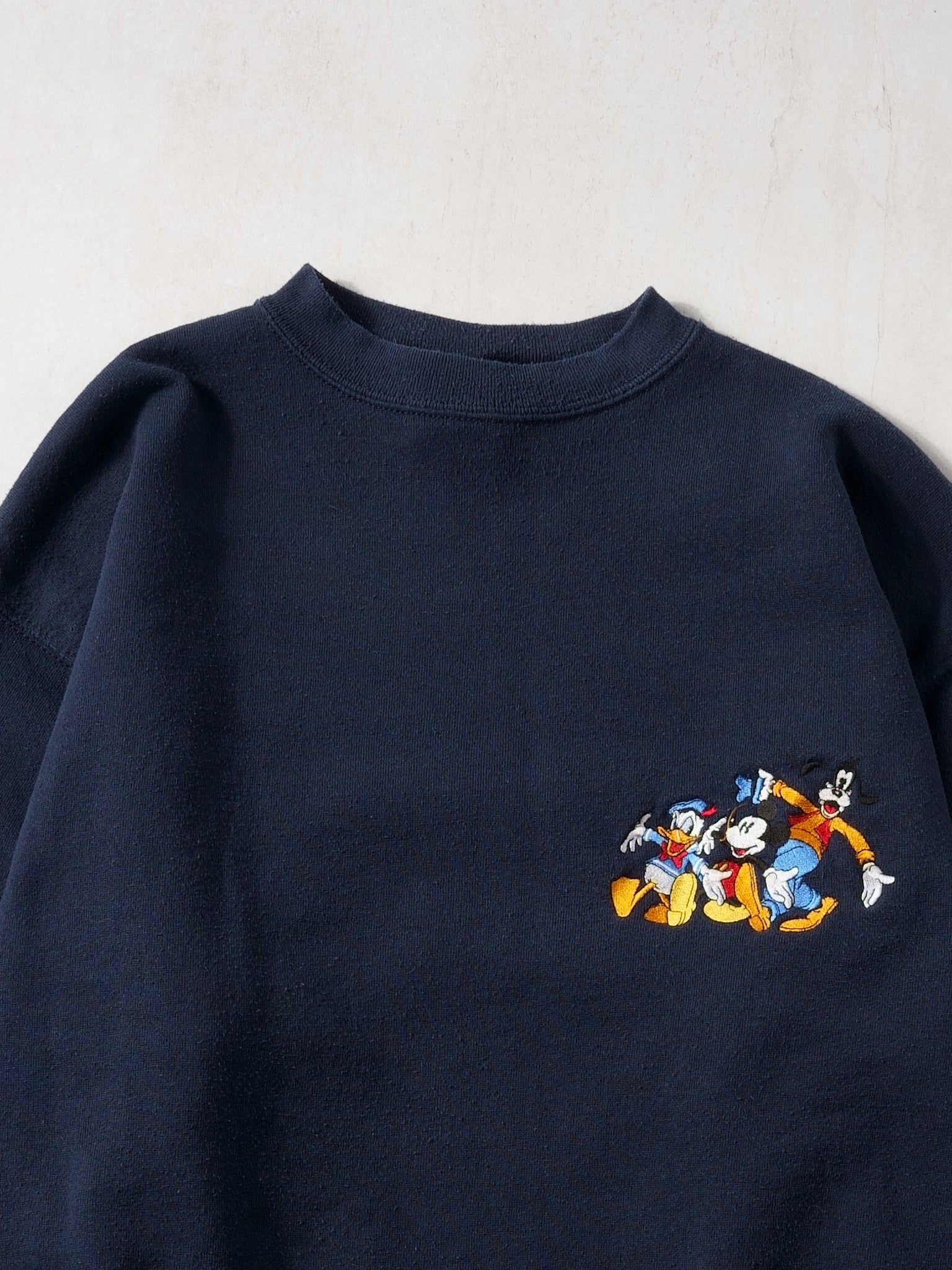 Vintage 90s Dark Blue Walt Disney Trio Embroidery Crewneck (M/L)
