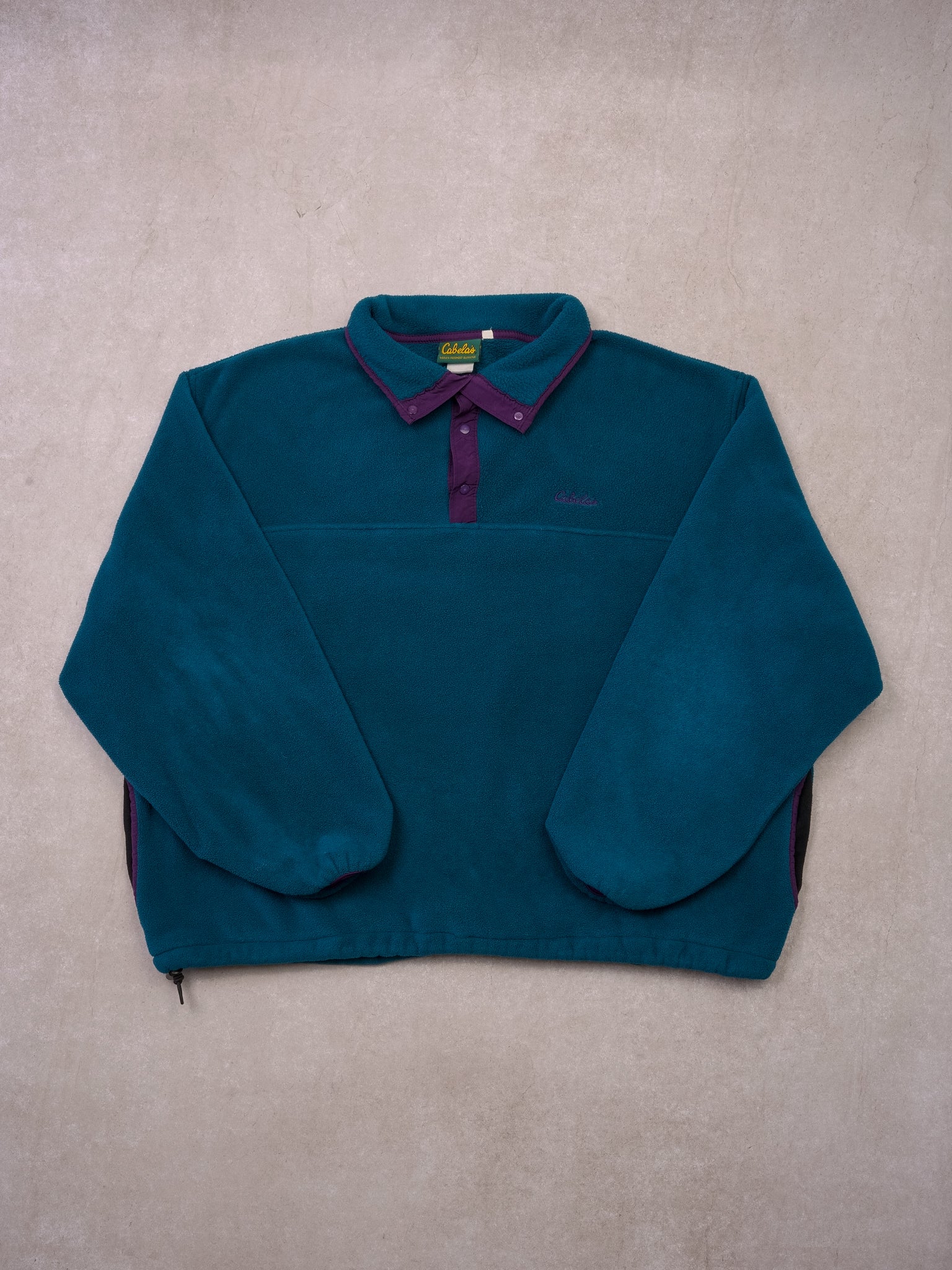 Vintage 90s Cabela's Teal 1/4 Button Fleece Button Up (XXL)