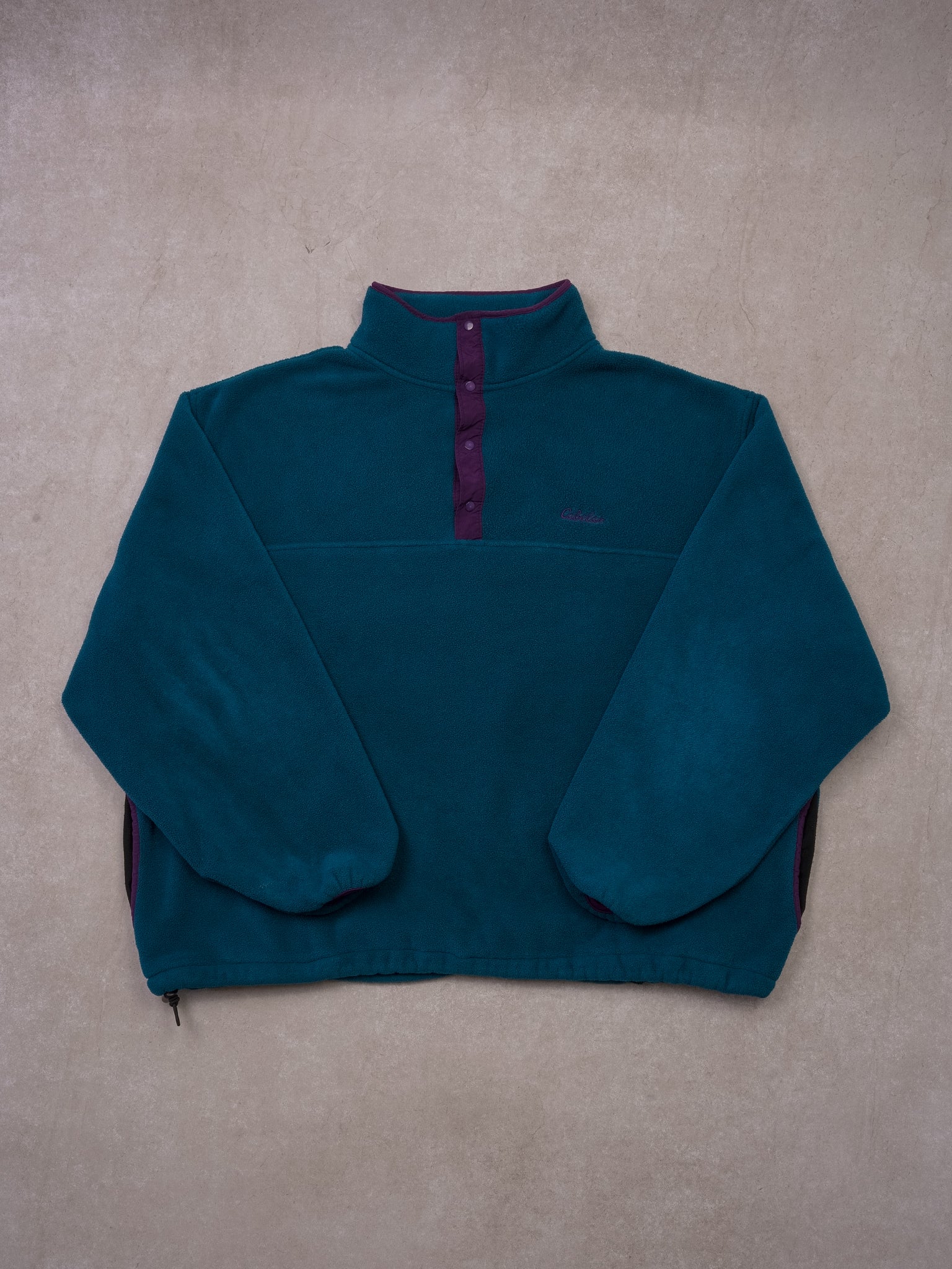 Vintage 90s Cabela's Teal 1/4 Button Fleece Button Up (XXL)