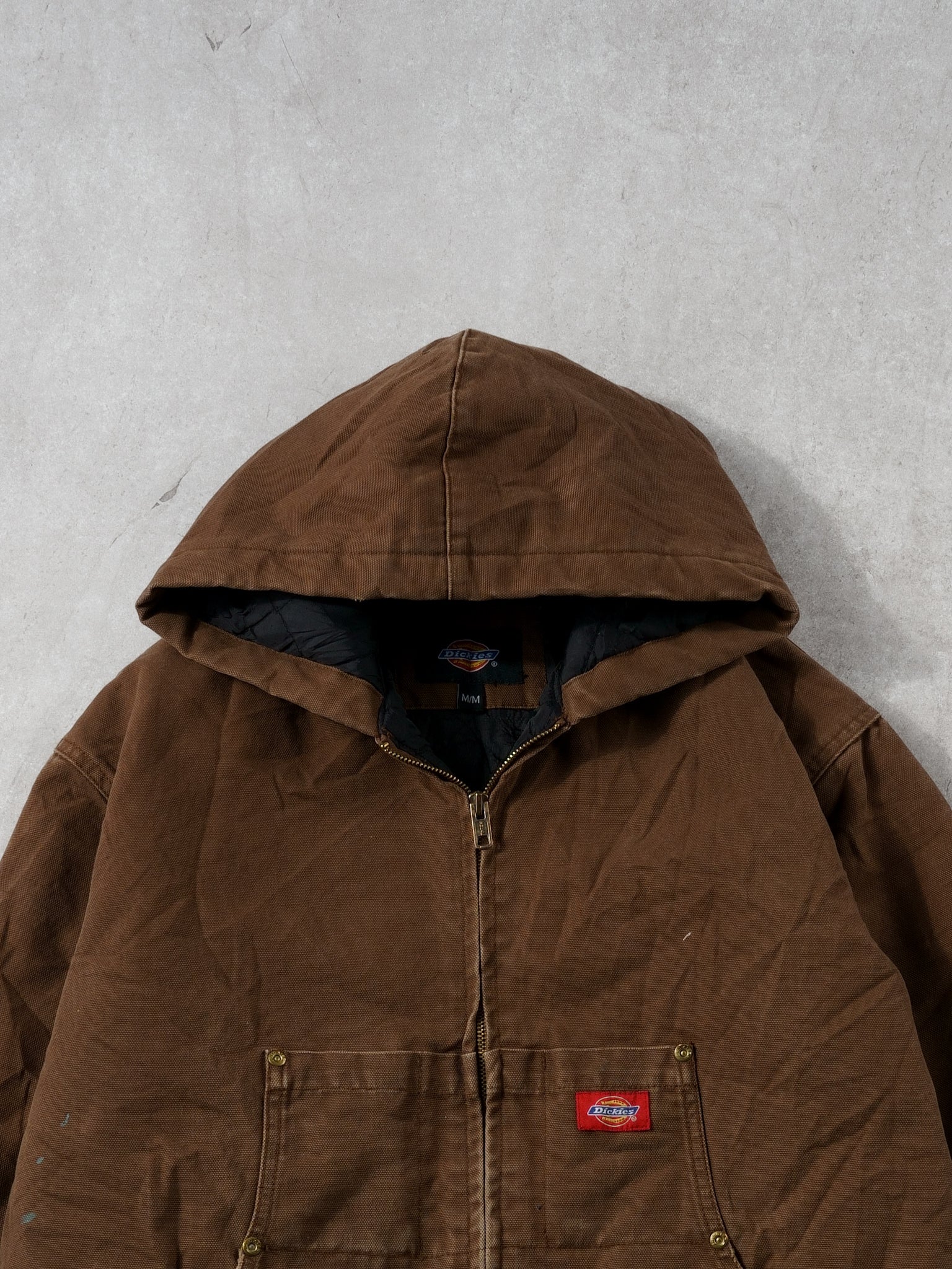 Vintage 90s Brown Dickies Workwear Hooded Jacket (L)