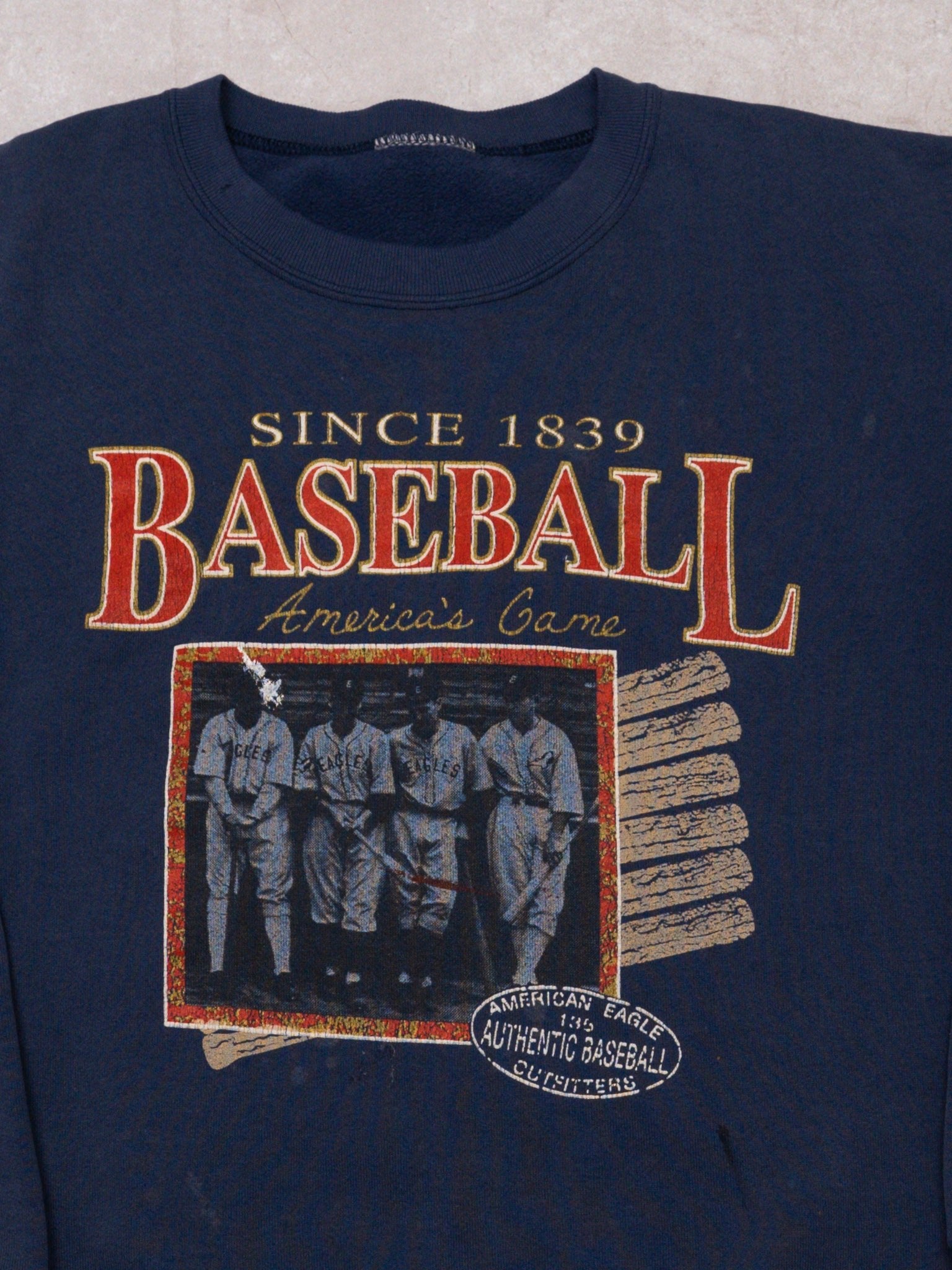Vintage 90s Blue American Eagle Baseball Crewneck (M)