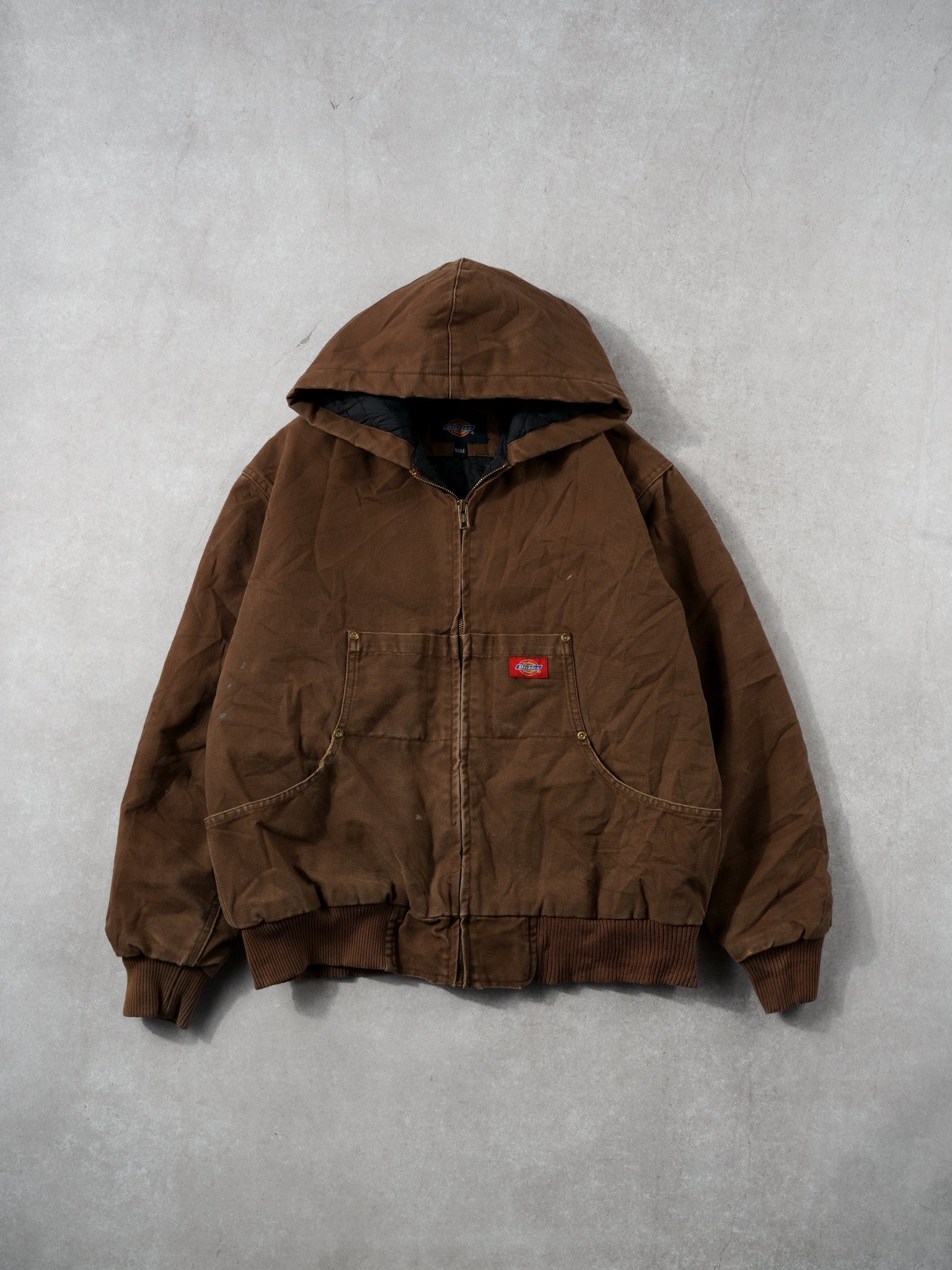 Vintage 90s Brown Dickies Workwear Hooded Jacket (L)