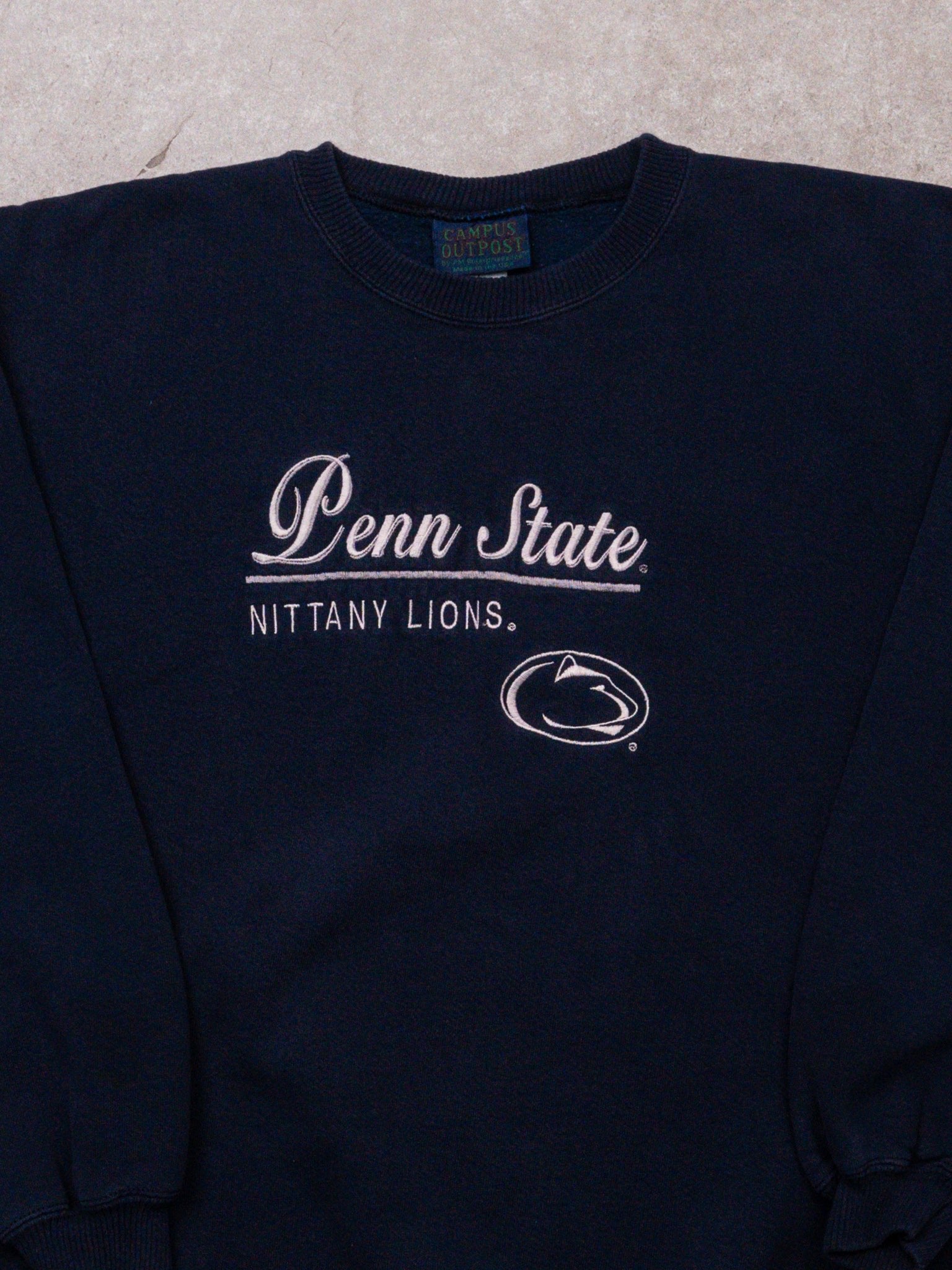 Vintage Dark Blue Cursive Penn State Crewneck (L)