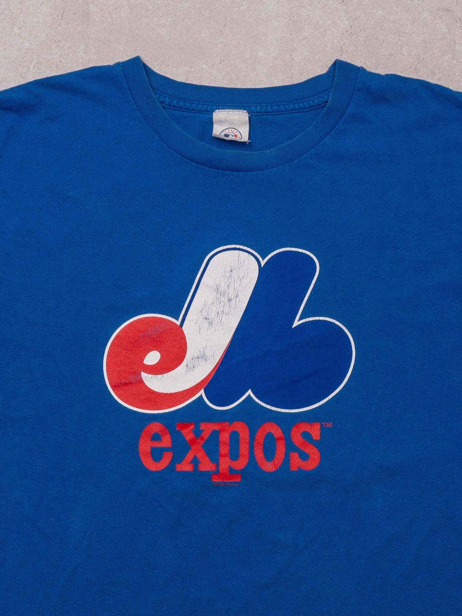 Vintage Blue MTL Expos Logo Tee (L)