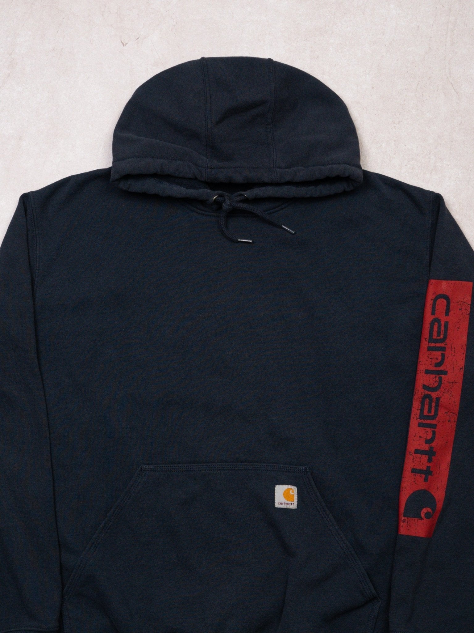 Vintage Y2K Navy + Red Carhartt Hoodie (XXL)