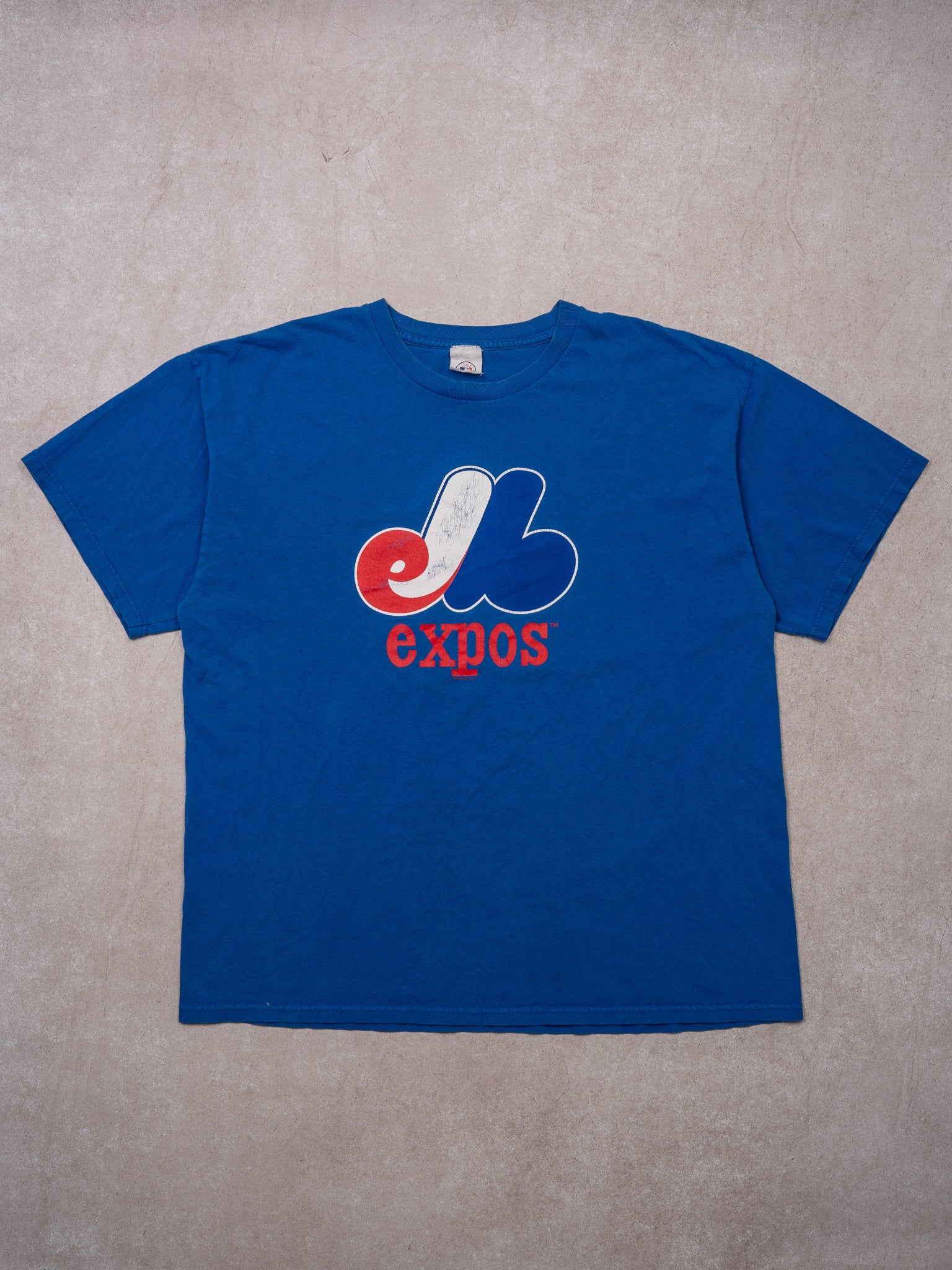 Vintage Blue MTL Expos Logo Tee (L)