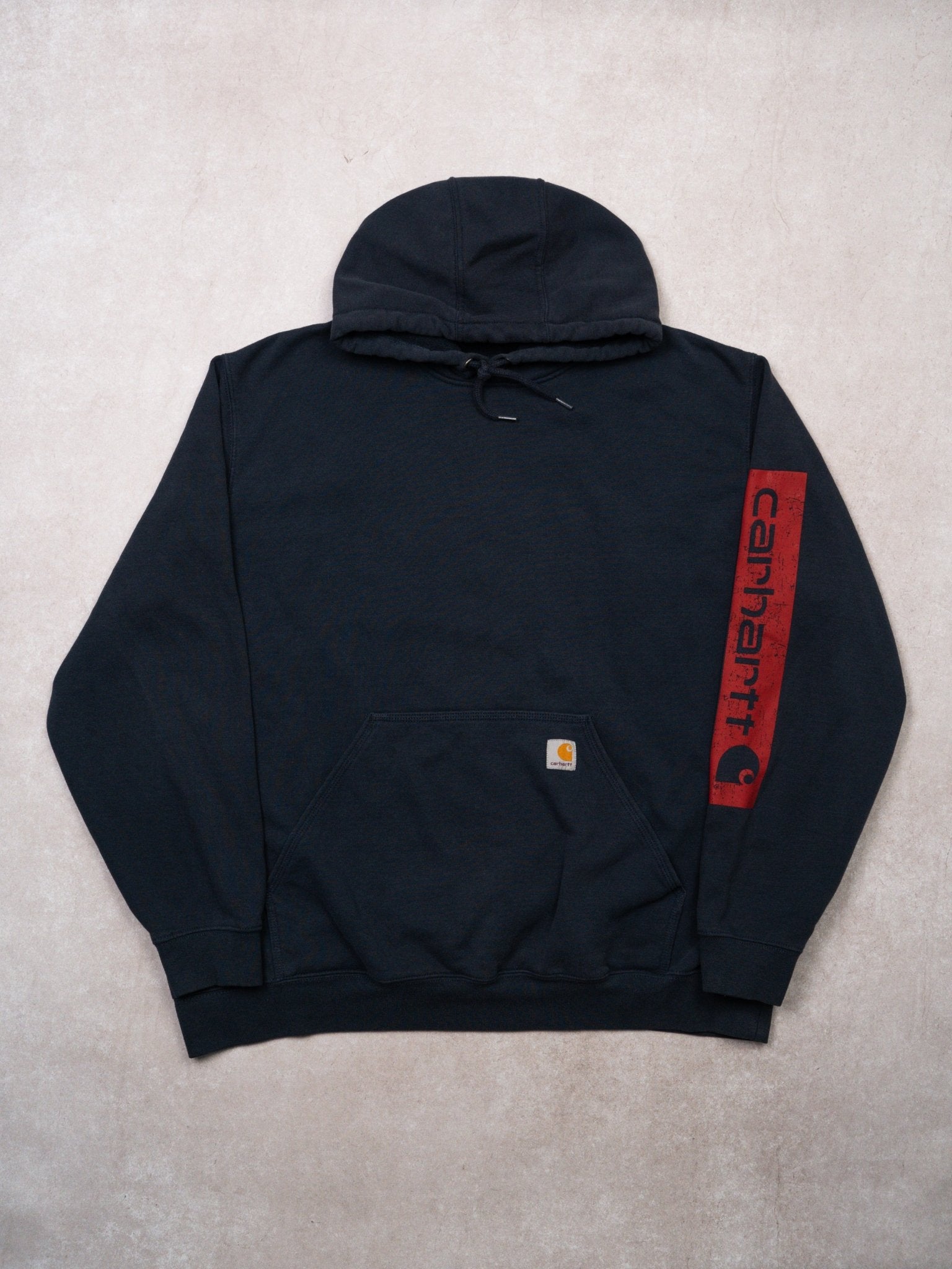 Vintage Y2K Navy + Red Carhartt Hoodie (XXL)