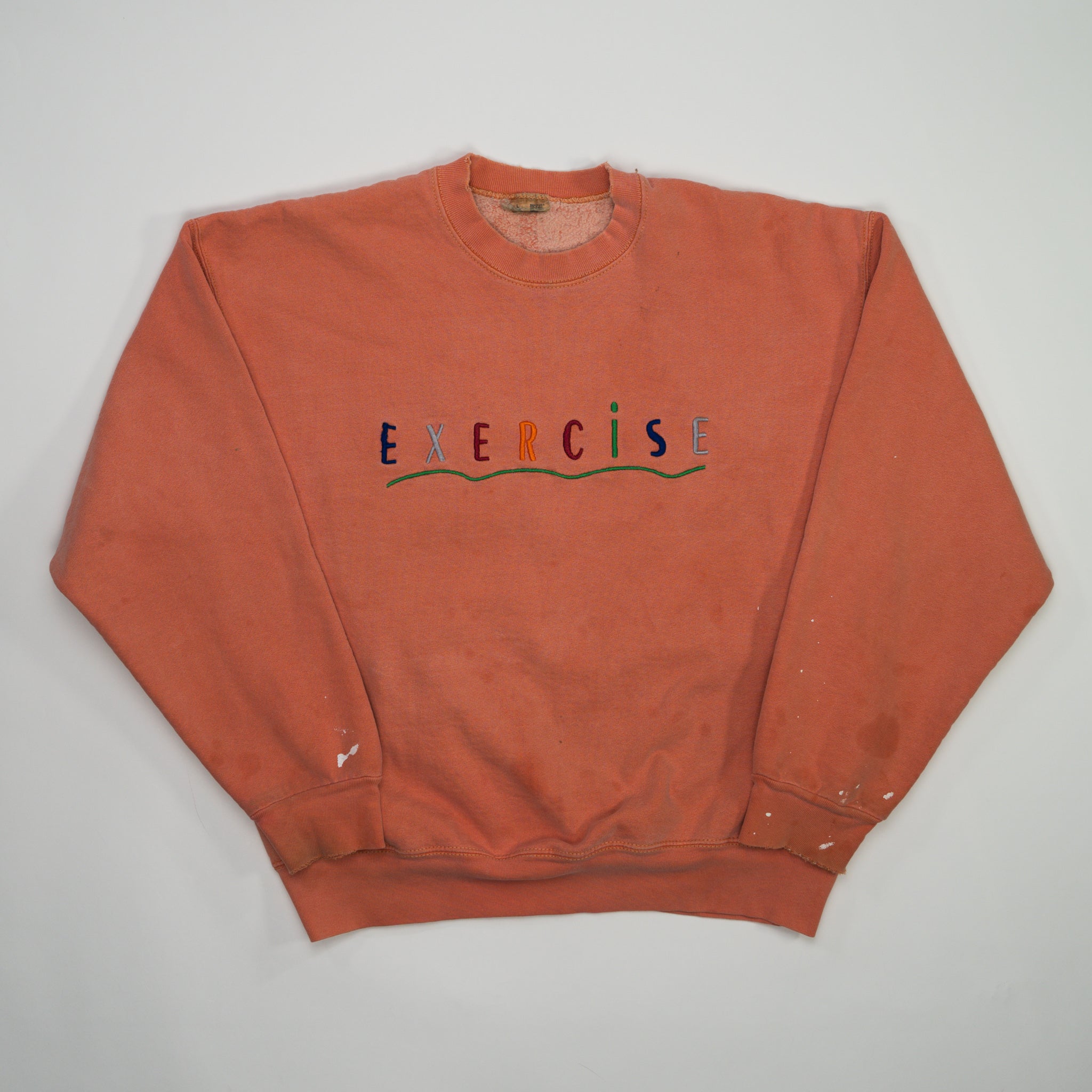 Vintage 90s Peach Exercise Spell Out Crewneck (L)