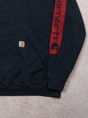 Vintage Y2K Navy + Red Carhartt Hoodie (XXL)