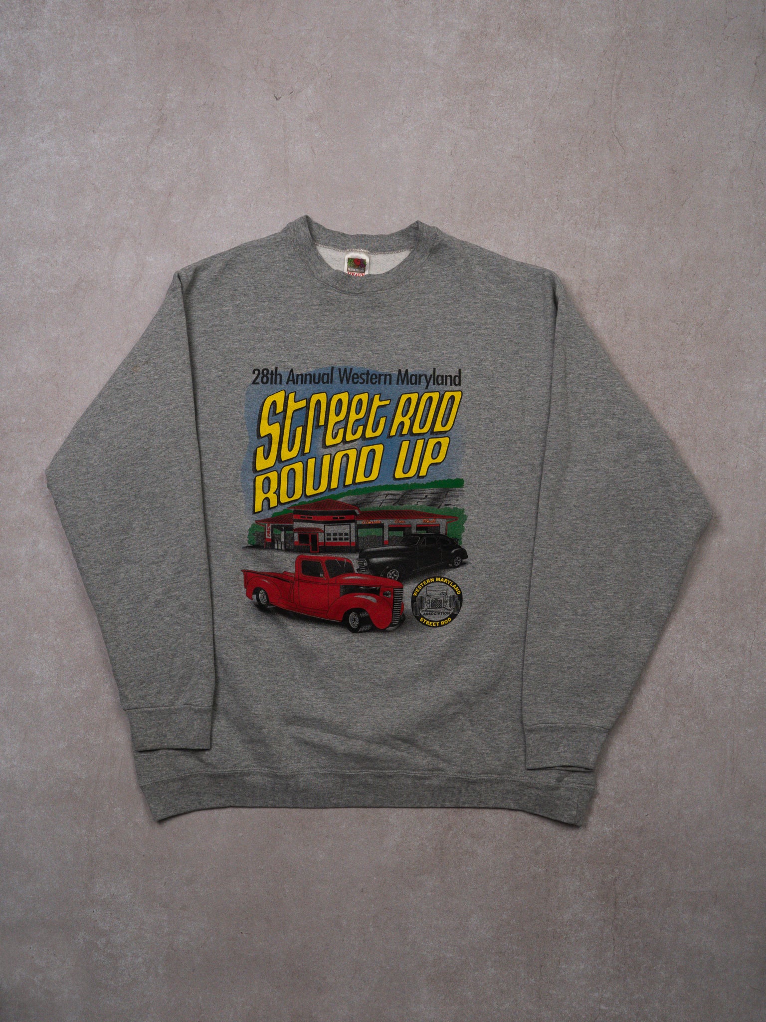 Vintage Grey 28th Street Rod Round Up Crewneck (XL)